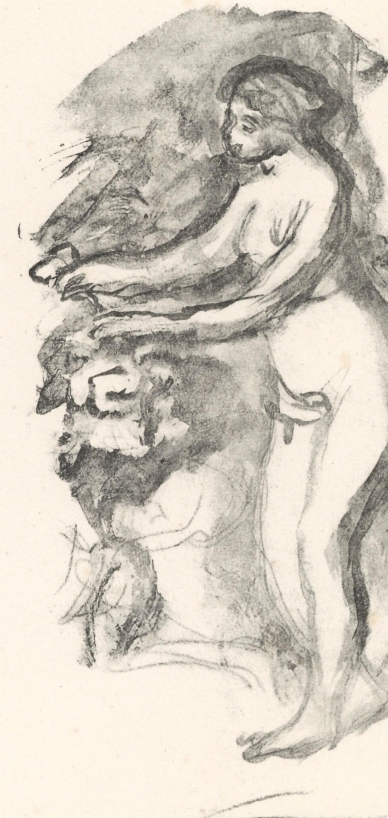 Renoir, Femme au cep de vigne, Les Lithographies de Renoir (after) - Beige Figurative Print by Pierre-Auguste Renoir