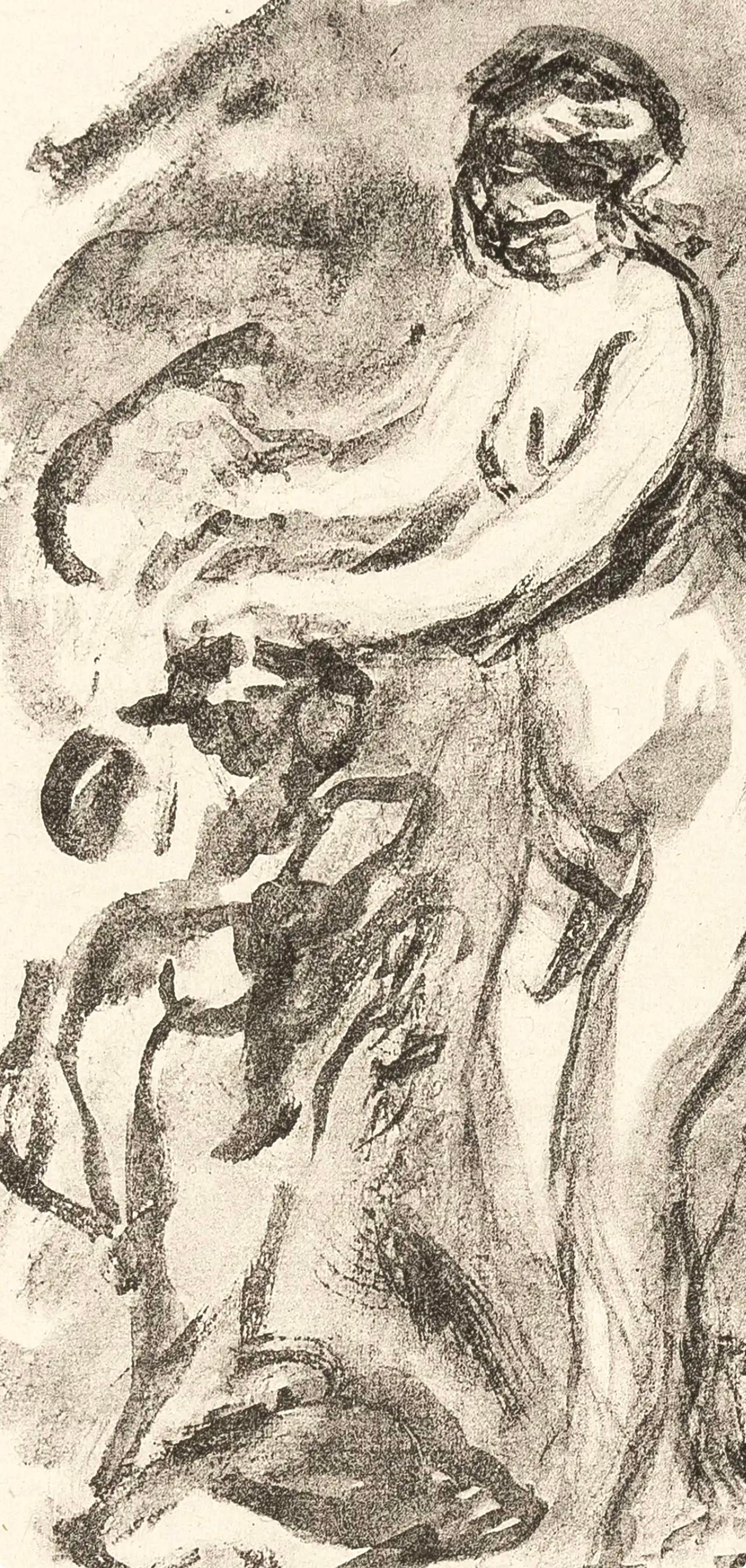 Renoir, Femme au cep de vigne, Les Lithographies de Renoir (after) - White Landscape Print by Pierre-Auguste Renoir