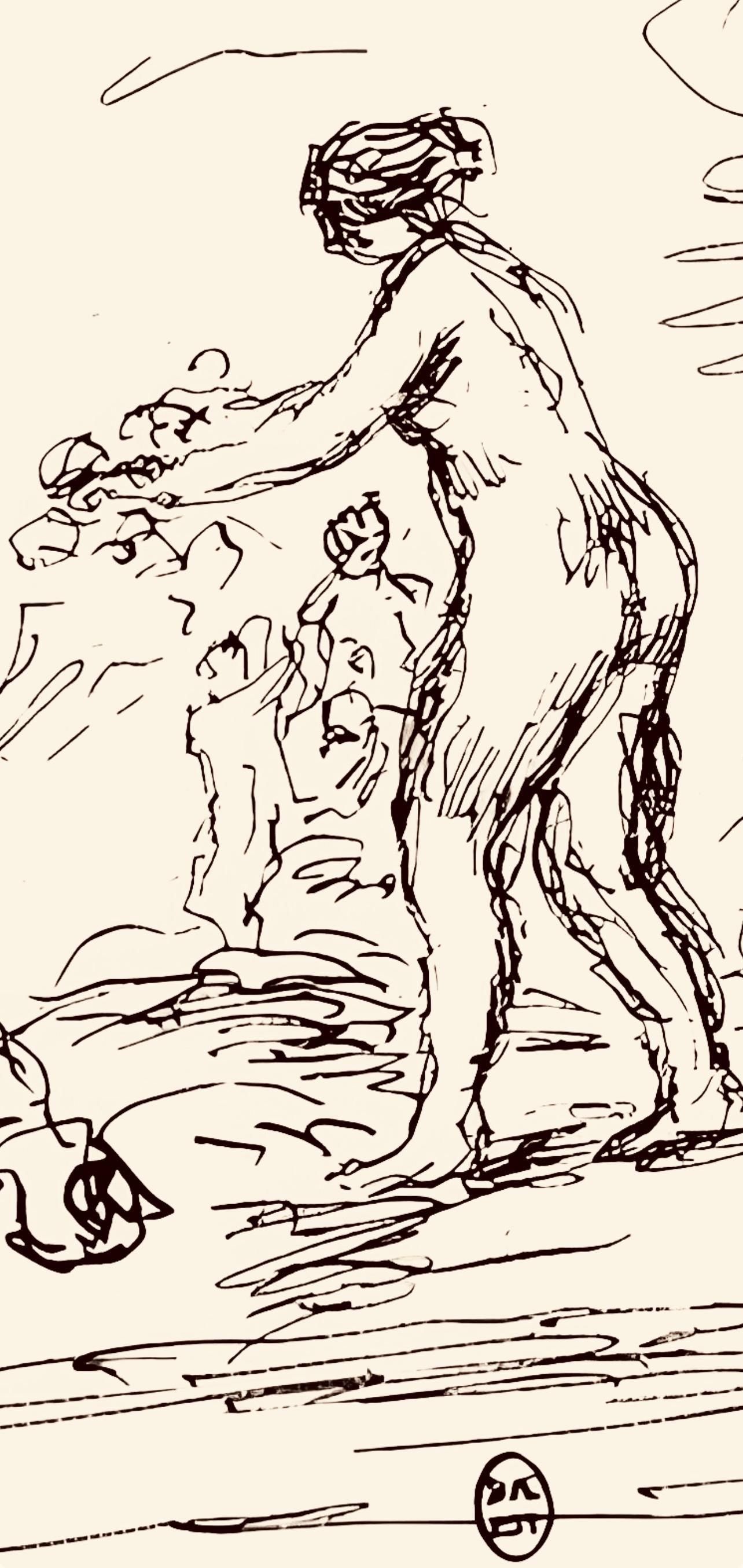 Renoir, Femme au cep de vigne, Les Lithographies de Renoir (after) - White Landscape Print by Pierre-Auguste Renoir