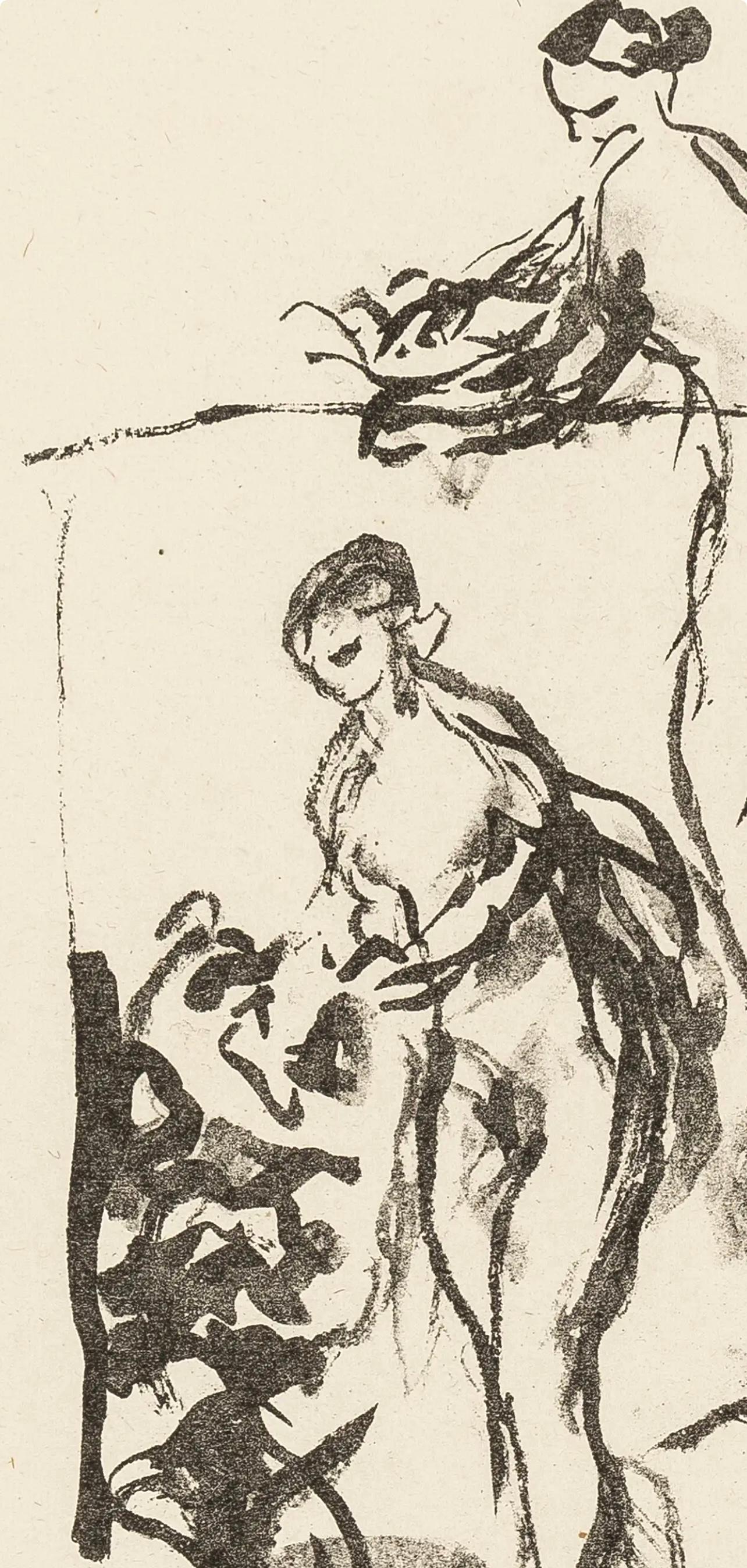 Renoir, Femme au cep de vigne, Les Lithographies de Renoir (después) - Landscape Print Blanco de Pierre-Auguste Renoir
