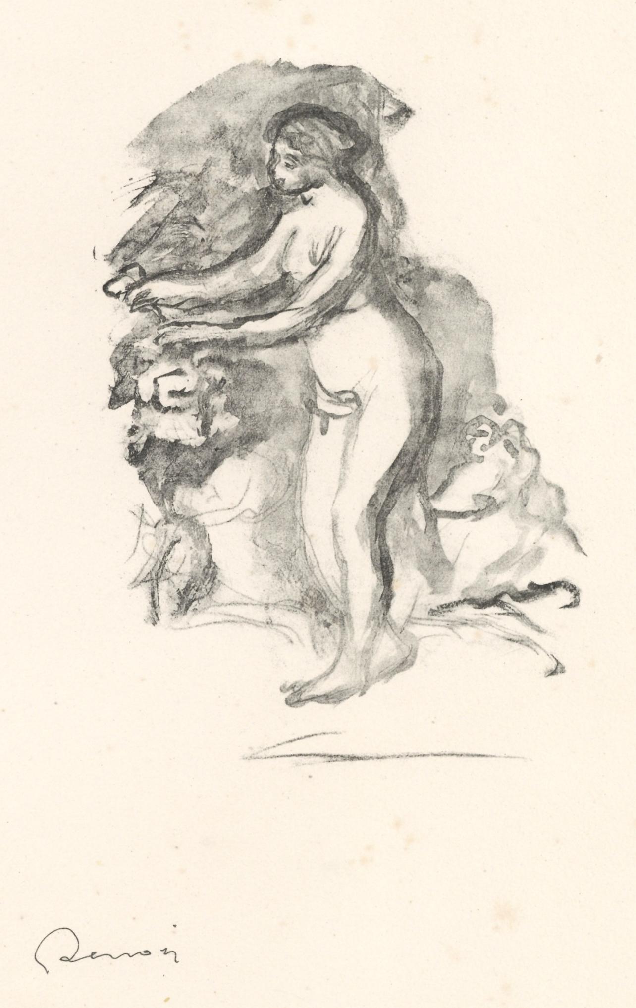 Pierre-Auguste Renoir Figurative Print - Renoir, Femme au cep de vigne, Les Lithographies de Renoir (after)