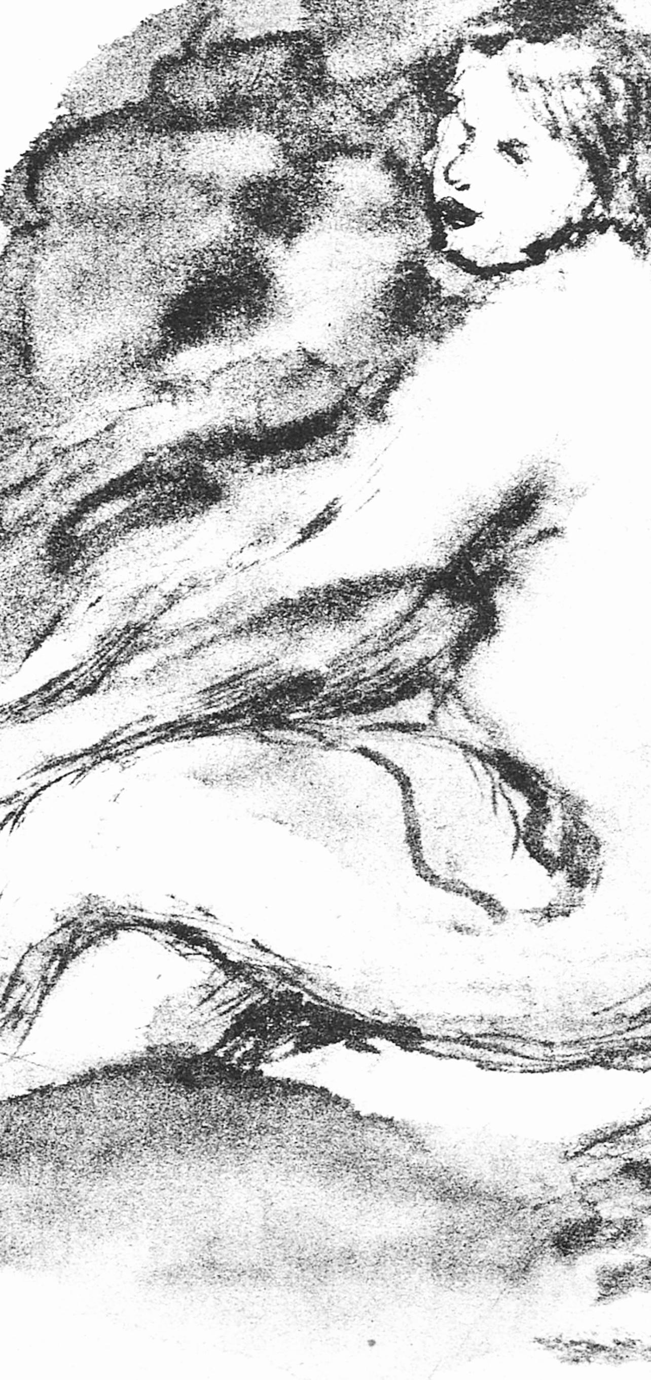 Renoir (tariff free*), Femme nue assisse, Les Lithographies de Renoir (after) - Beige Landscape Print by Pierre-Auguste Renoir