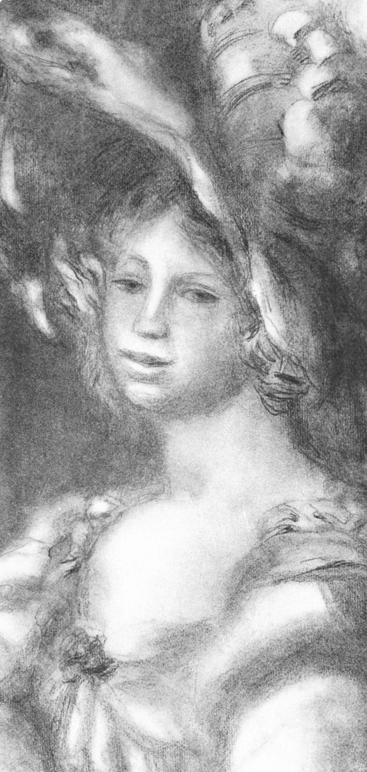 Renoir (tariff free*), Jeune femme en buste (after) - Print by Pierre-Auguste Renoir