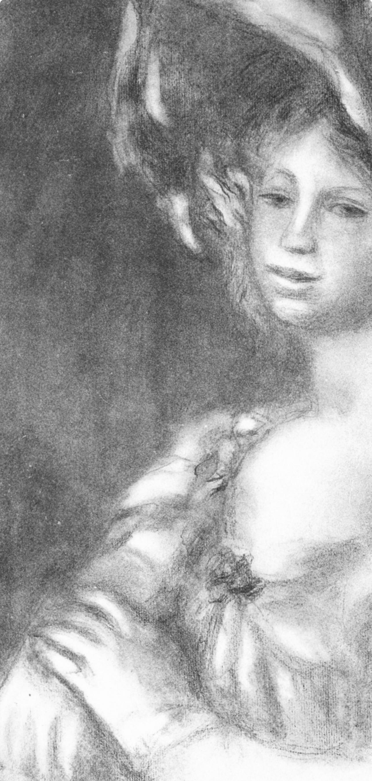 Renoir (tariff free*), Jeune femme en buste (after) - Impressionist Print by Pierre-Auguste Renoir