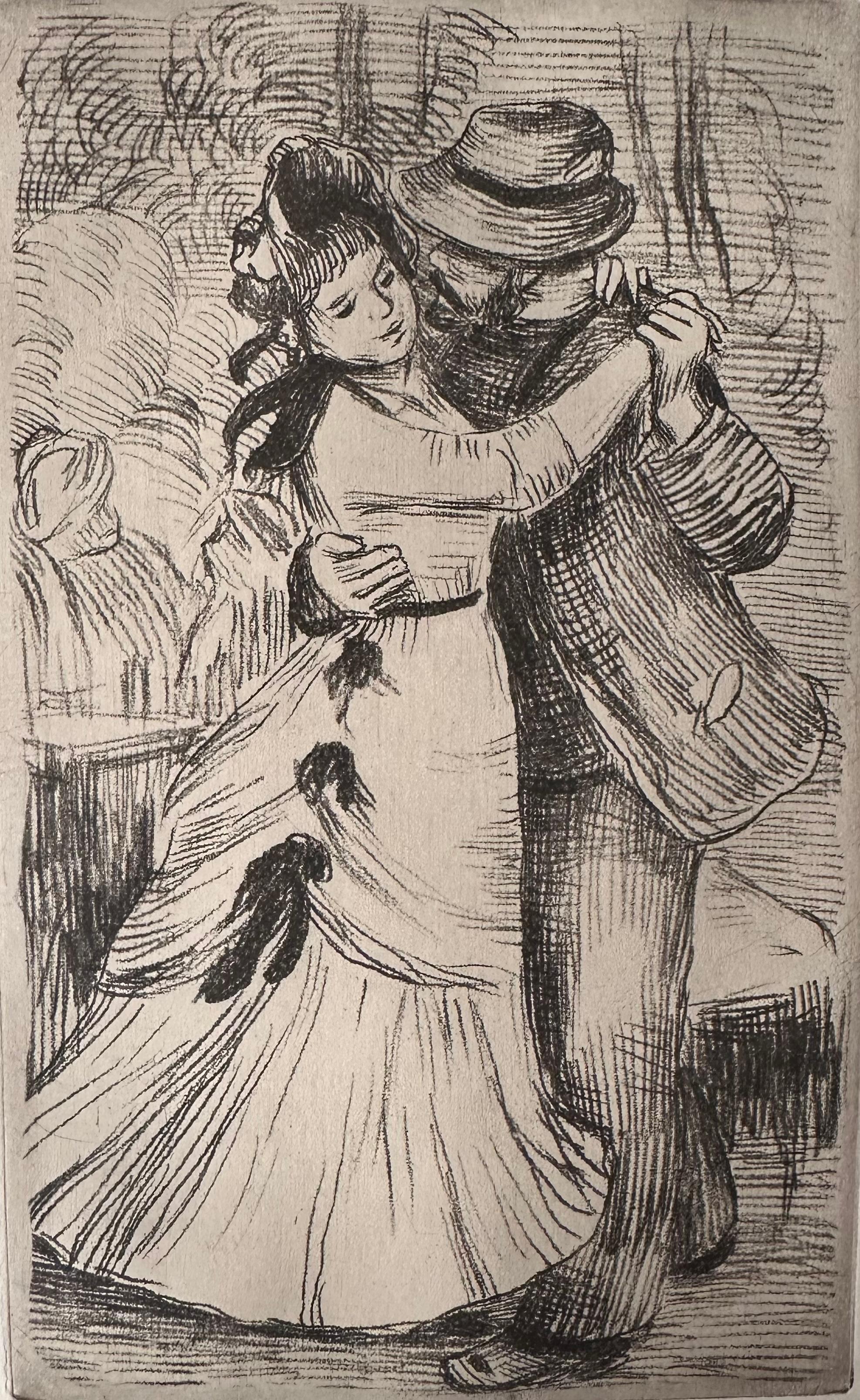 Figurative Print de Pierre-Auguste Renoir - Renoir, Aguafuerte "La Danza en la Campiña" c.1890