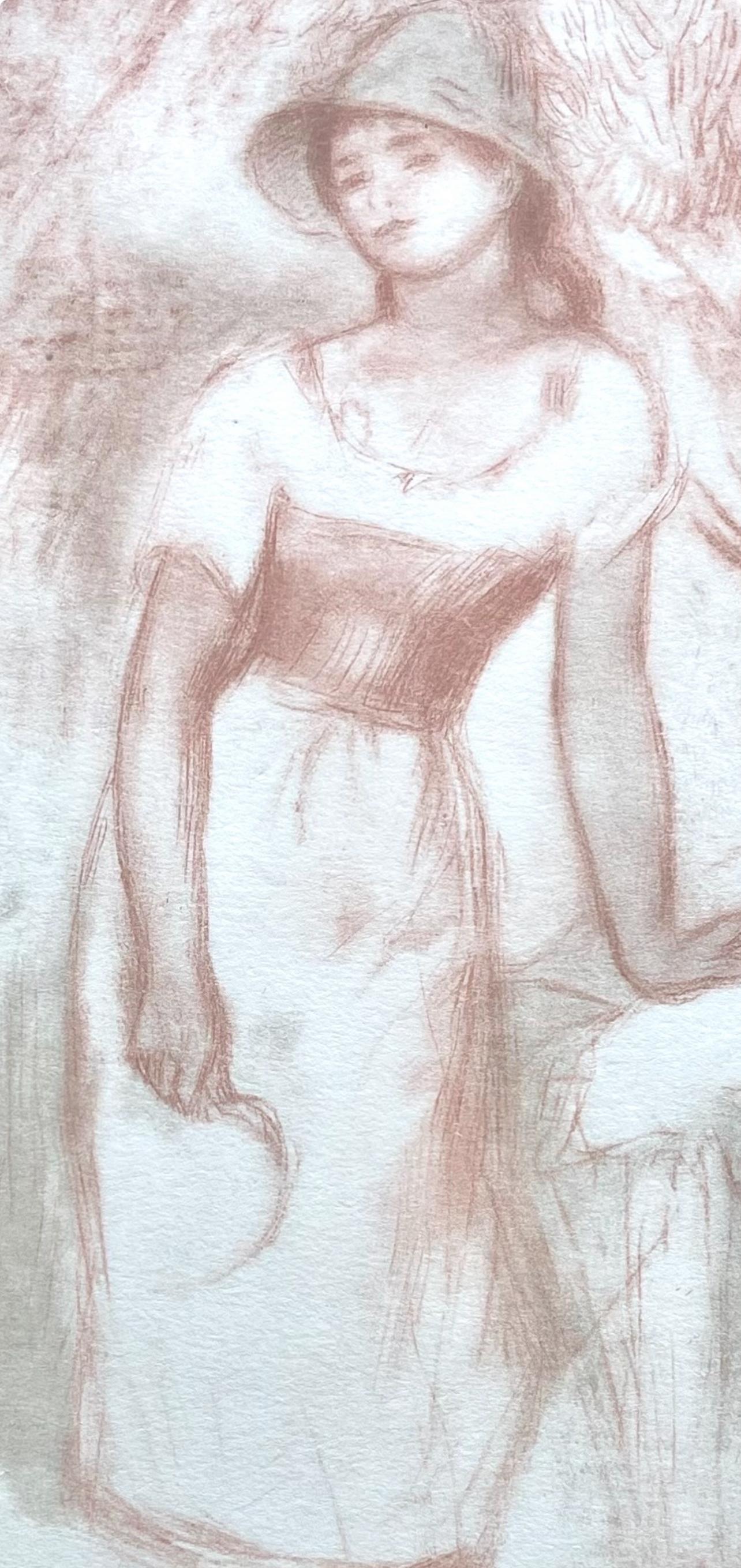Renoir, La moissonneuse, Seize Aquarelles et Sanguines de Renoir (après) - Print de Pierre-Auguste Renoir