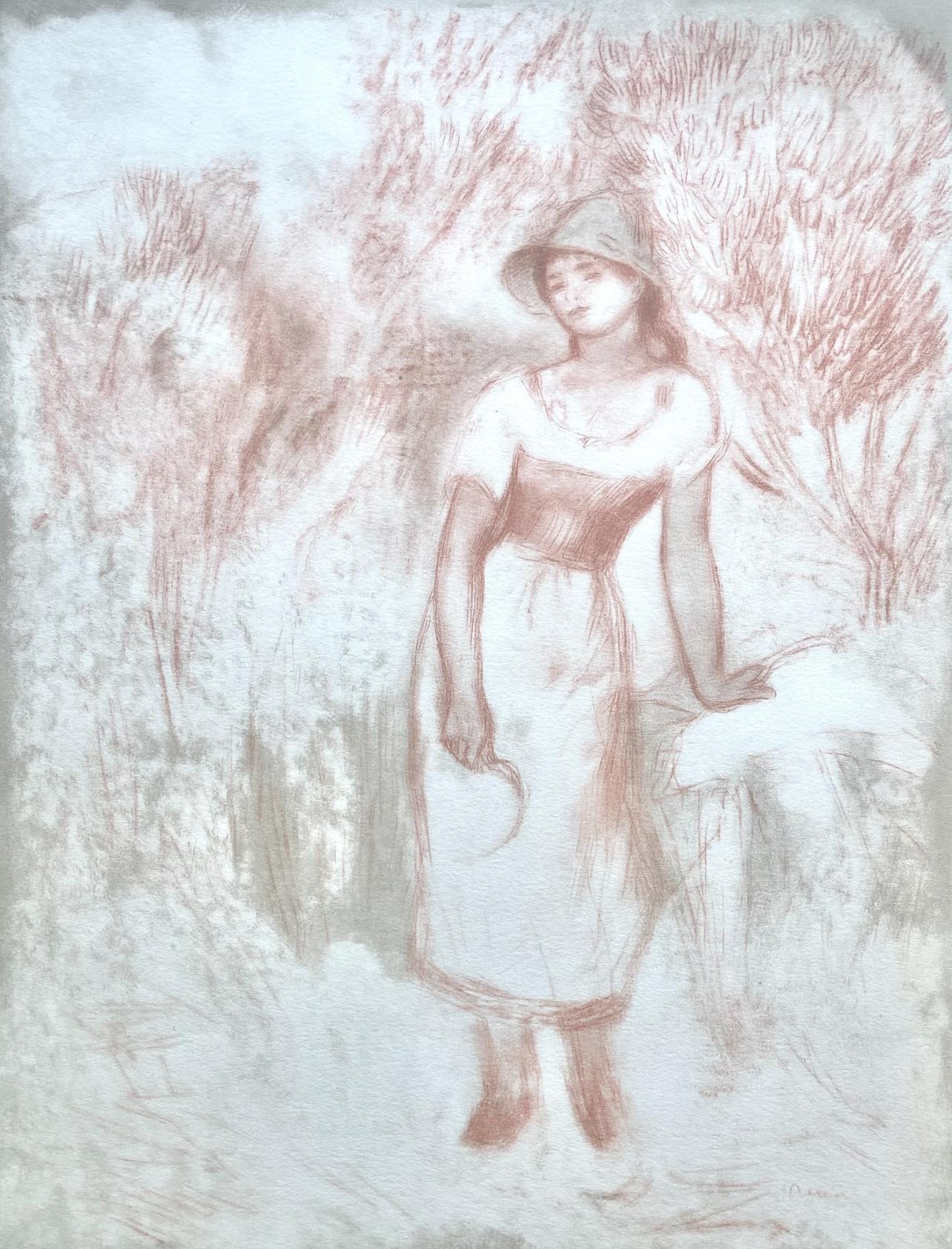 Landscape Print Pierre-Auguste Renoir - Renoir, La moissonneuse, Seize Aquarelles et Sanguines de Renoir (après)