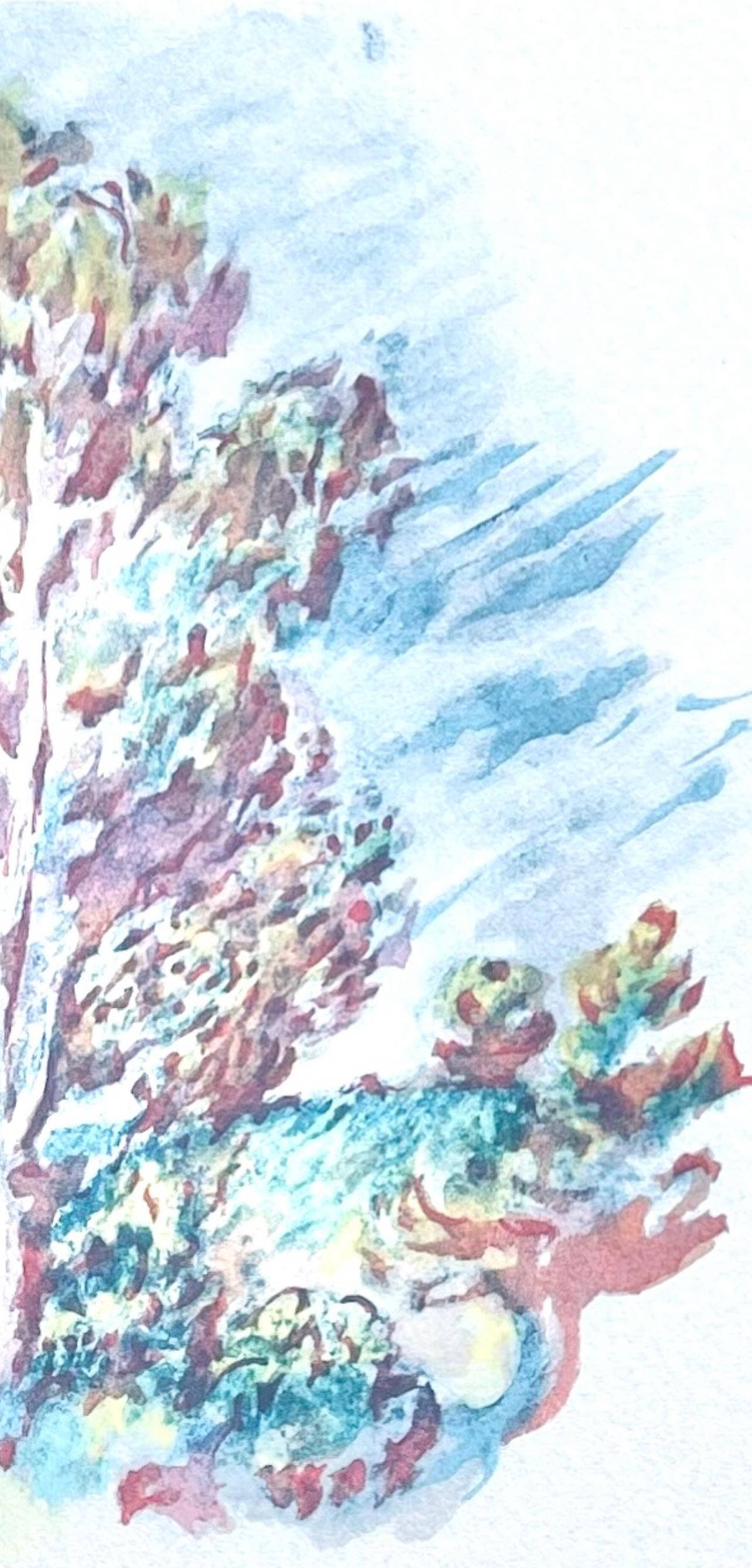 Renoir, L'arbre roux, Seize Aquarelles et Sanguines de Renoir (dopo) - Landscape Print Grigio di Pierre-Auguste Renoir