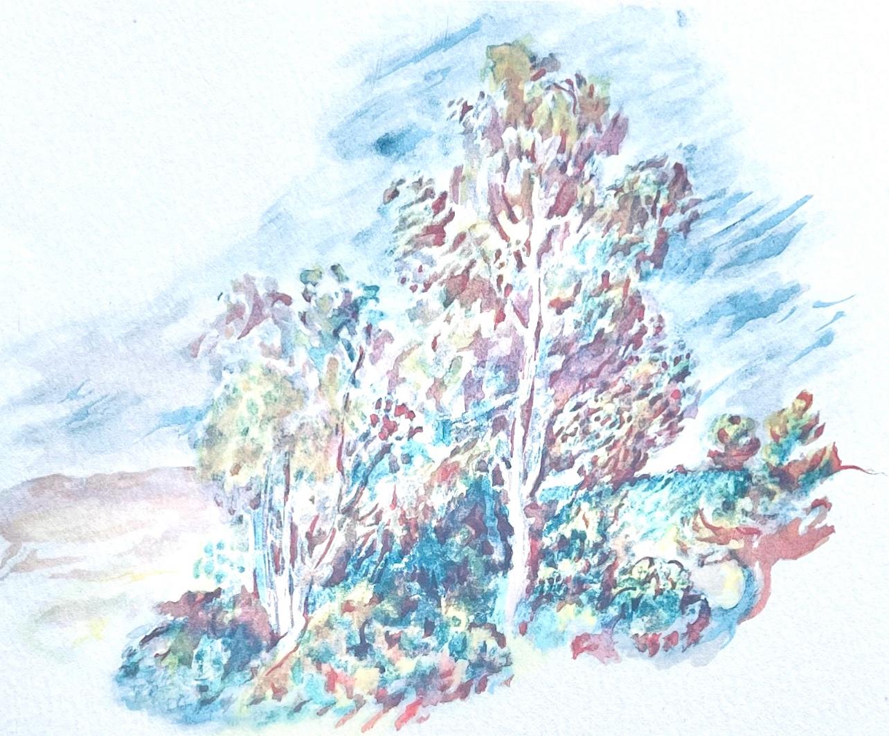 Landscape Print di Pierre-Auguste Renoir - Renoir, L'arbre roux, Seize Aquarelles et Sanguines de Renoir (dopo)