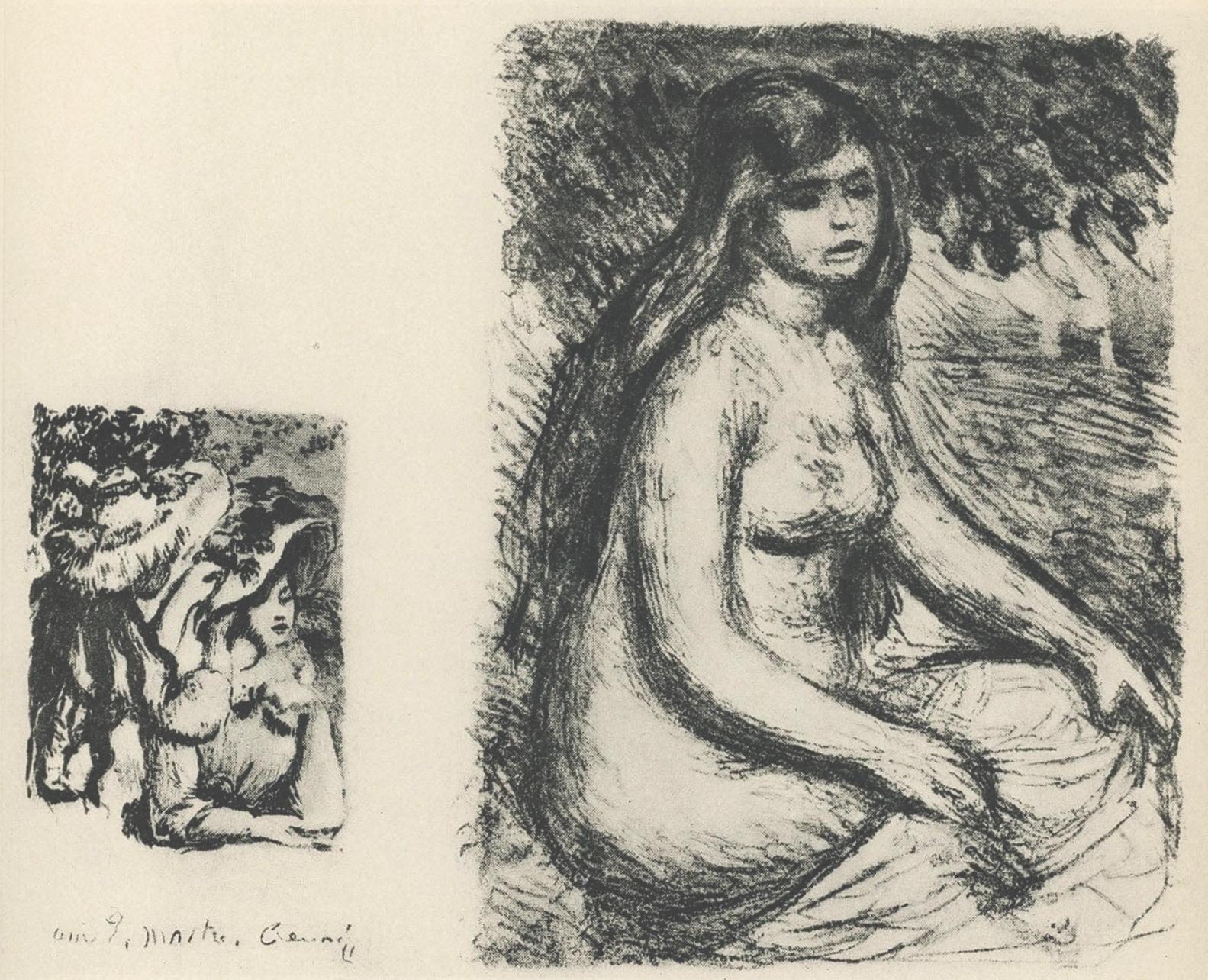 Renoir, Le chapeau épinglé et La baigneuse, Les Lithographies de Renoir (after)