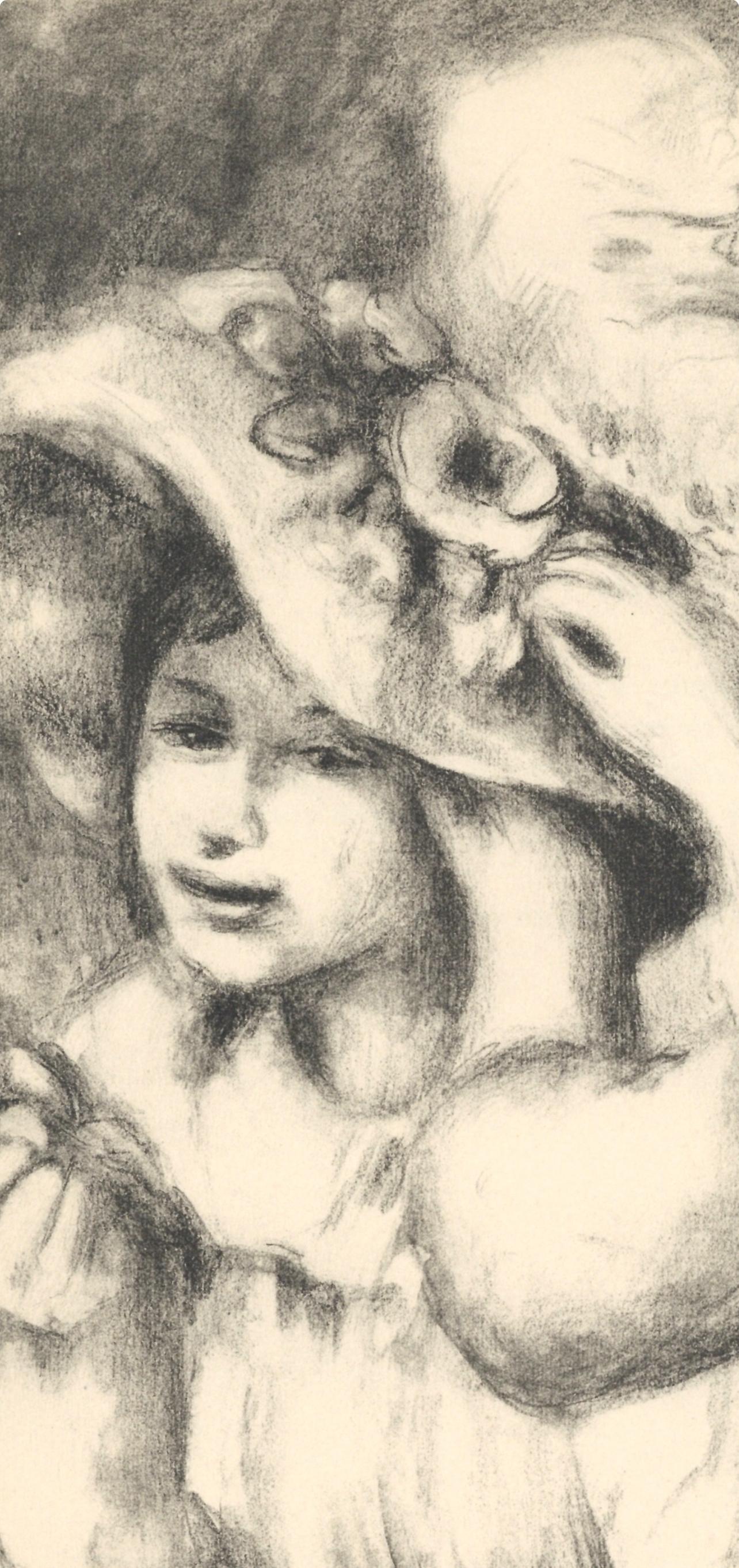 Renoir,  Le chapeau épinglé, état du noir, Les Lithographies de Renoir (nach) – Print von Pierre-Auguste Renoir