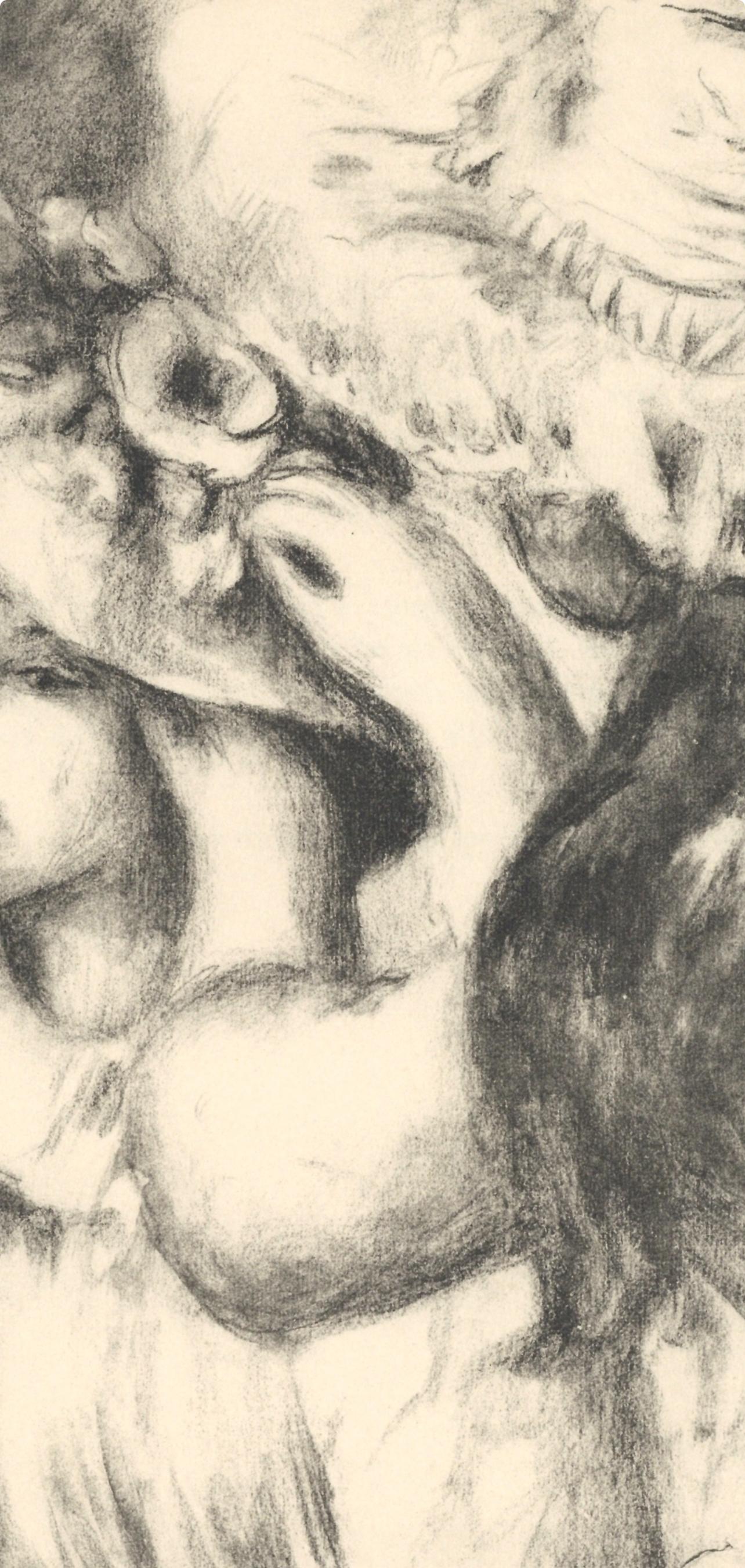 Renoir,  Le chapeau épinglé, état du noir, Les Lithographies de Renoir (nach) (Impressionismus), Print, von Pierre-Auguste Renoir