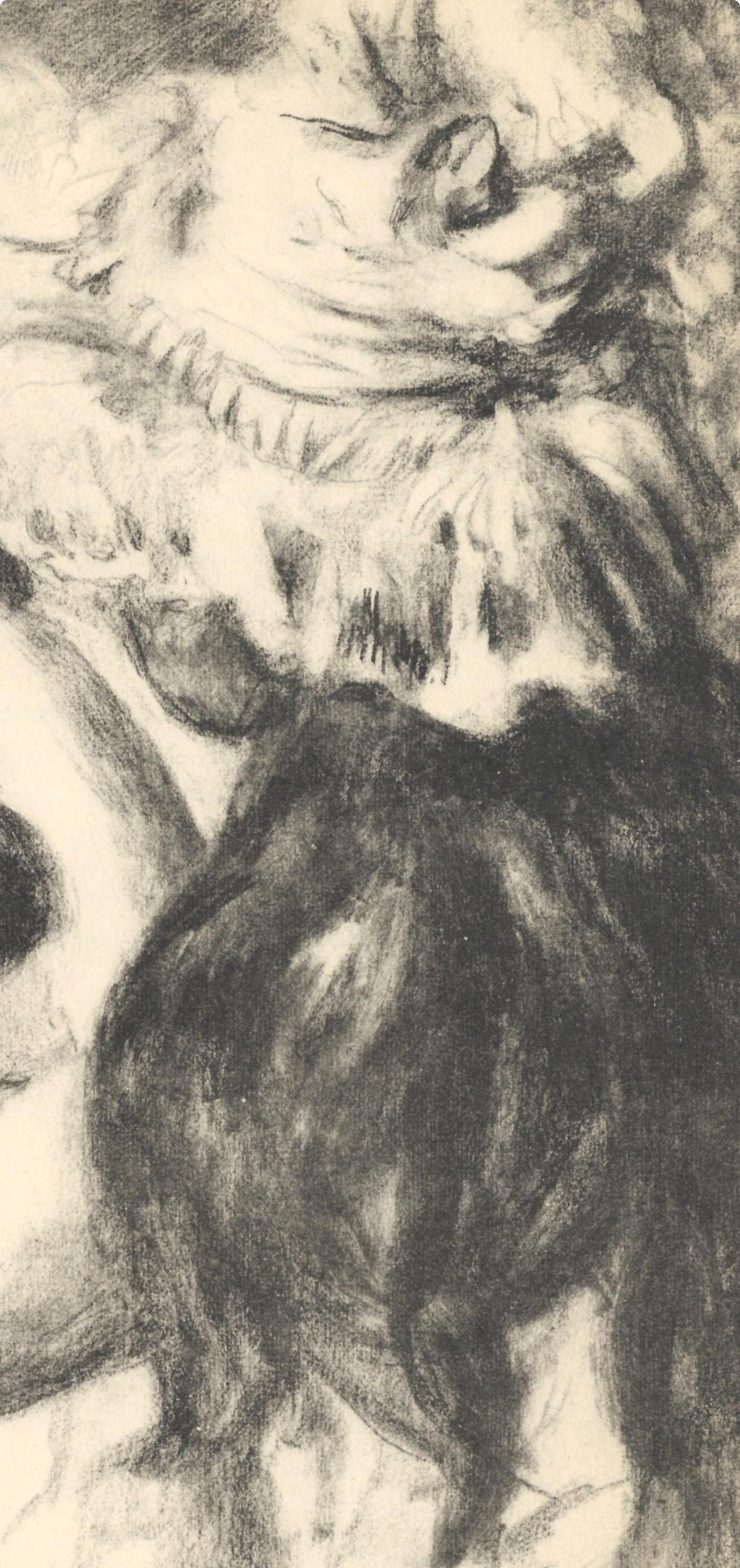 Renoir,  Le chapeau épinglé, état du noir, Les Lithographies de Renoir (nach) (Beige), Landscape Print, von Pierre-Auguste Renoir