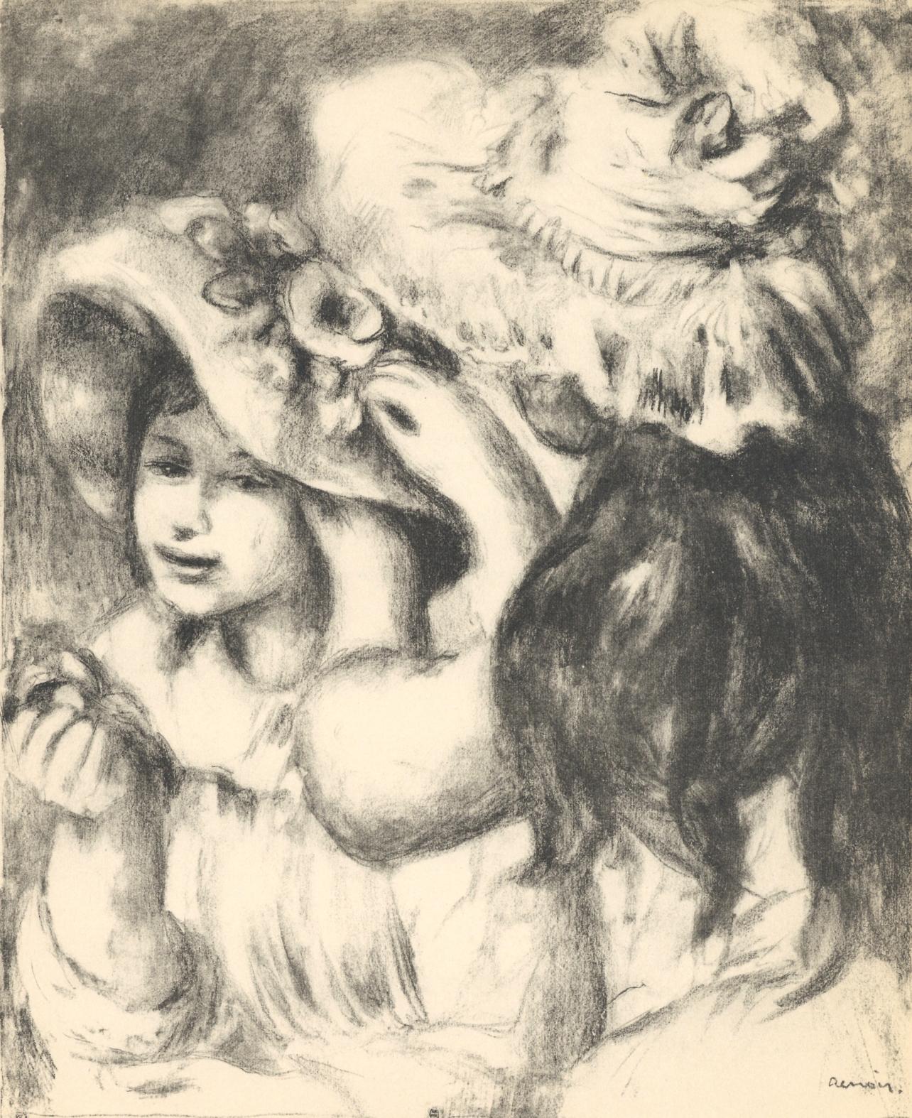 Renoir,  Le chapeau épinglé, état du noir, Les Lithographies de Renoir (after)