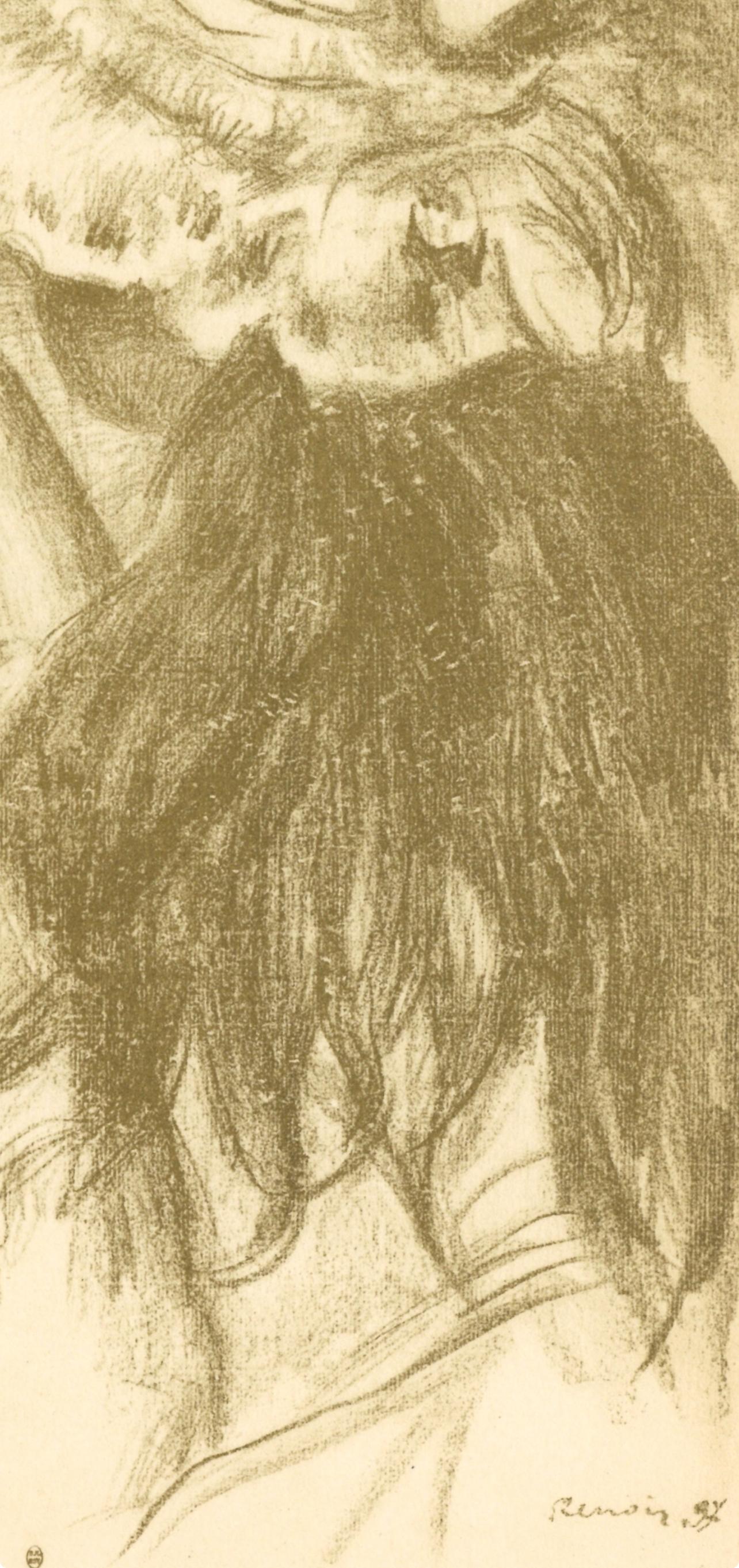 Renoir, Le chapeau épinglé, Les Lithographies de Renoir (after) - Beige Landscape Print by Pierre-Auguste Renoir