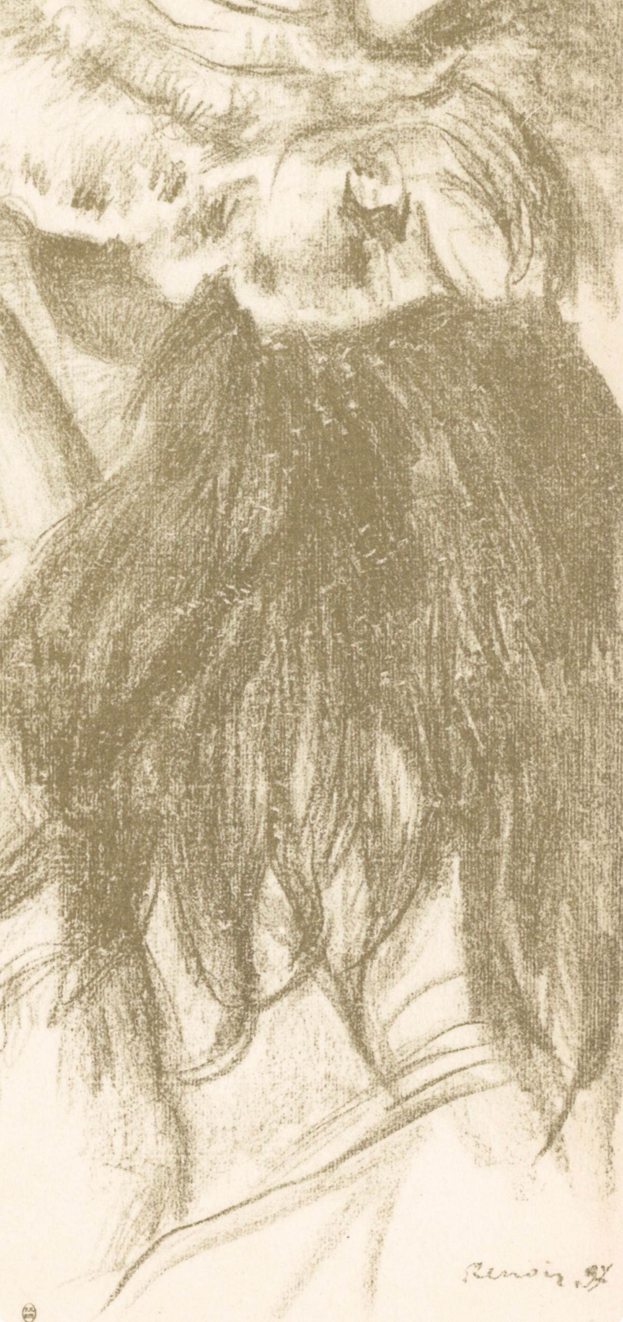 Renoir (tariff free*), Le chapeau épinglé, Les Lithographies de Renoir (after) - Beige Figurative Print by Pierre-Auguste Renoir