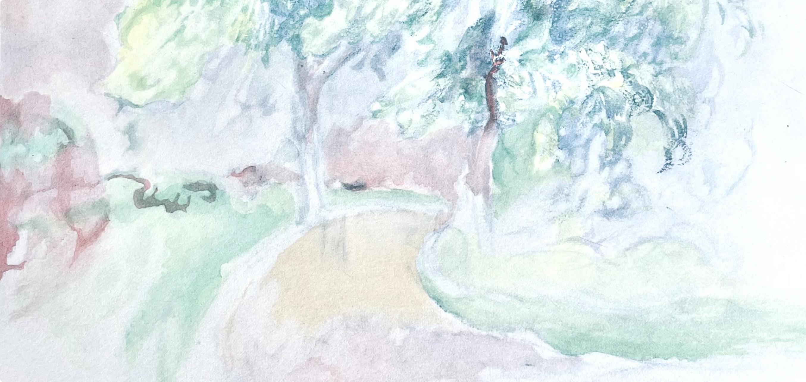 Renoir, Le Chemin tournant, Seize Aquarelles et Sanguines de Renoir (después) - Print Impresionista de Pierre-Auguste Renoir