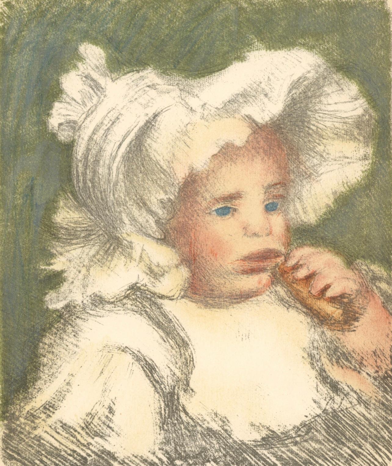 Renoir, L'Enfant au biscuit, Les Lithographies de Renoir (nach) – Print von Pierre-Auguste Renoir