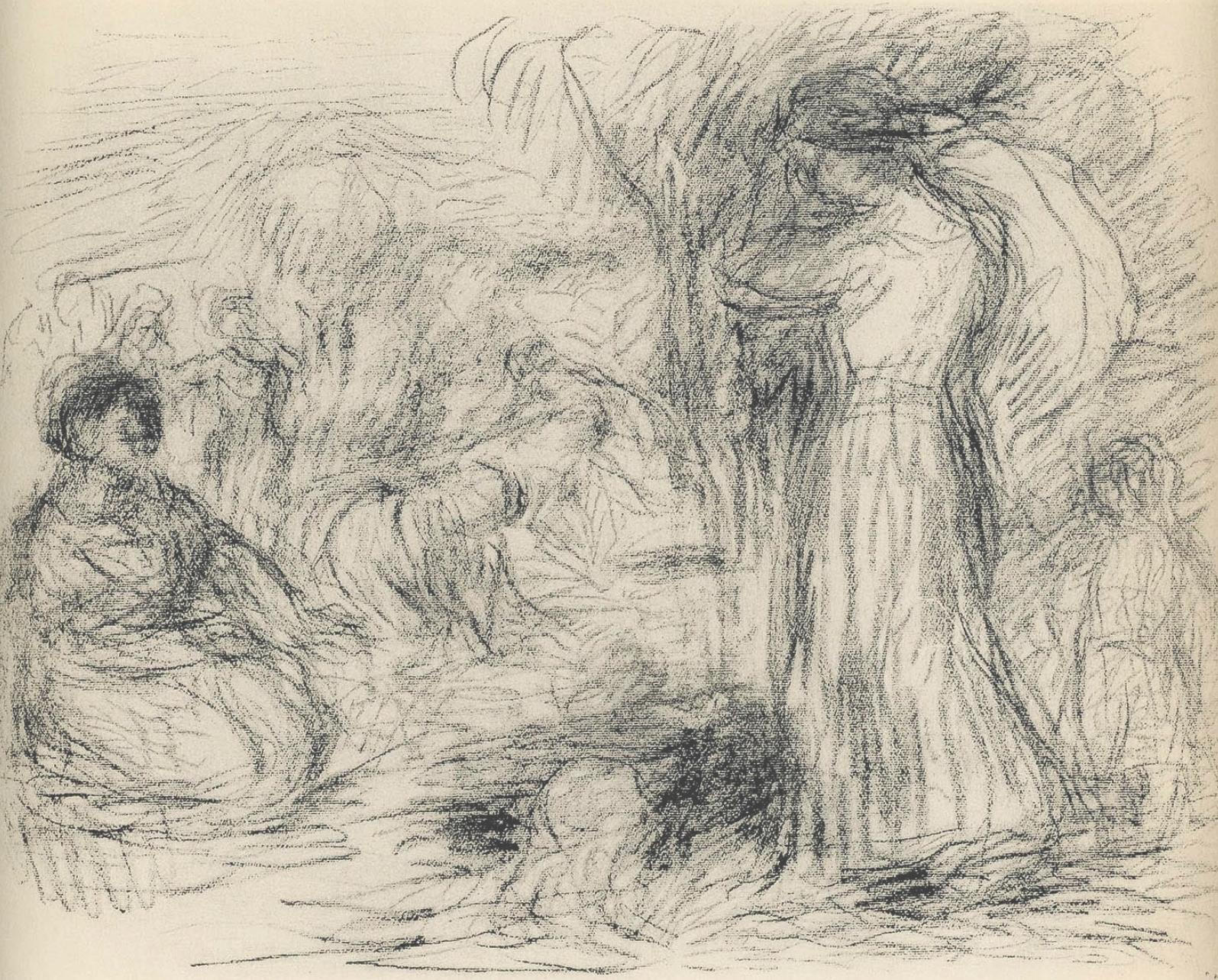 Landscape Print di Pierre-Auguste Renoir - Renoir, Les Laveuses, Les Lithographies de Renoir (dopo)