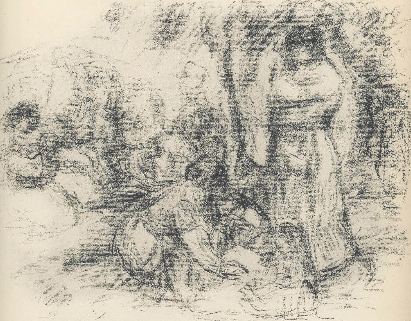 Pierre-Auguste Renoir Landscape Print - Renoir, Les Laveuses, Les Lithographies de Renoir (after)