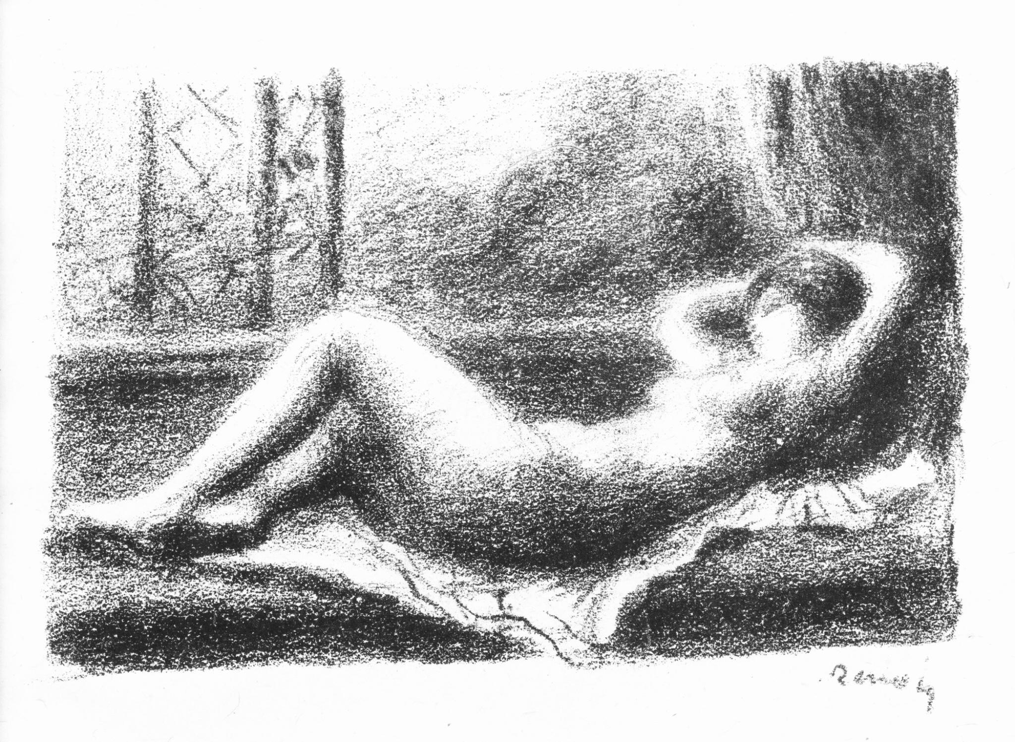 Pierre-Auguste Renoir Landscape Print – Renoir, Odalisque, Les Lithographies de Renoir (nach)