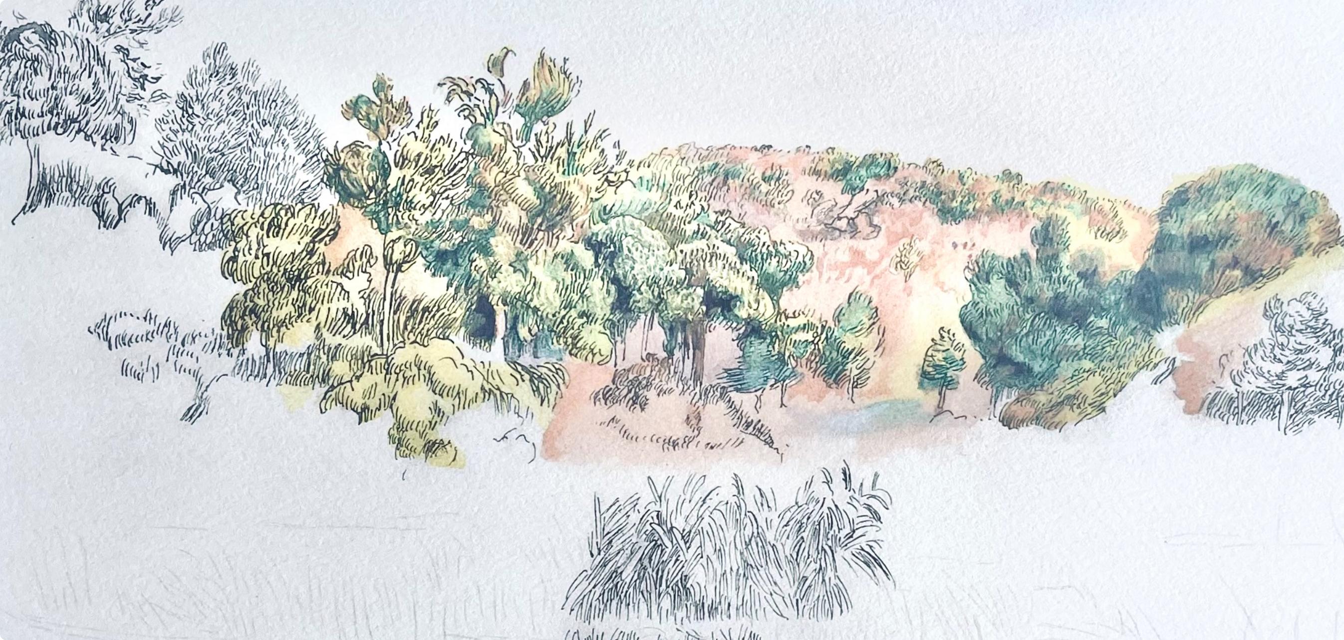 Renoir, Paysage, Seize Aquarelles et Sanguines de Renoir (después de) - Print de Pierre-Auguste Renoir