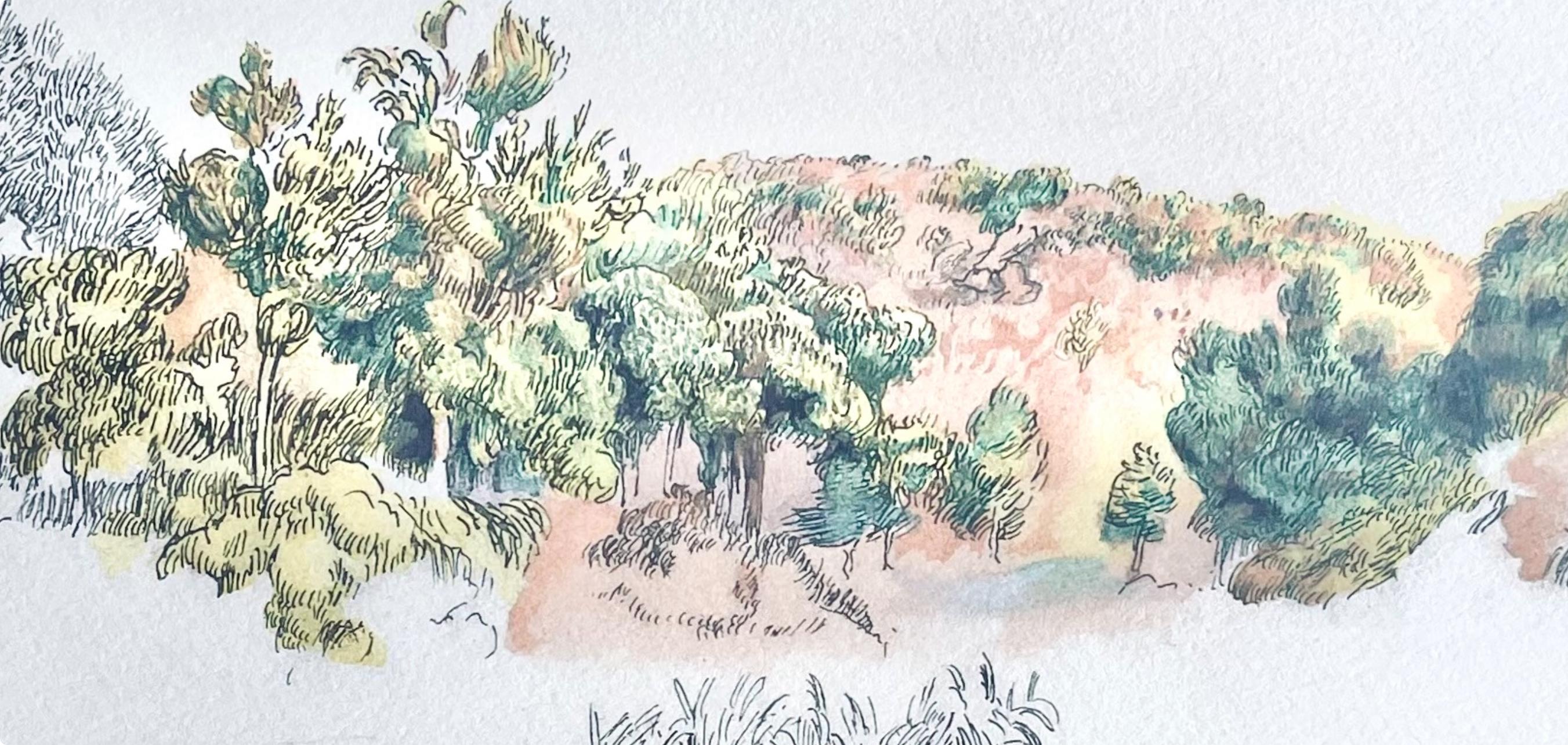 Renoir, Paysage, Seize Aquarelles et Sanguines de Renoir (después de) - Print Impresionista de Pierre-Auguste Renoir