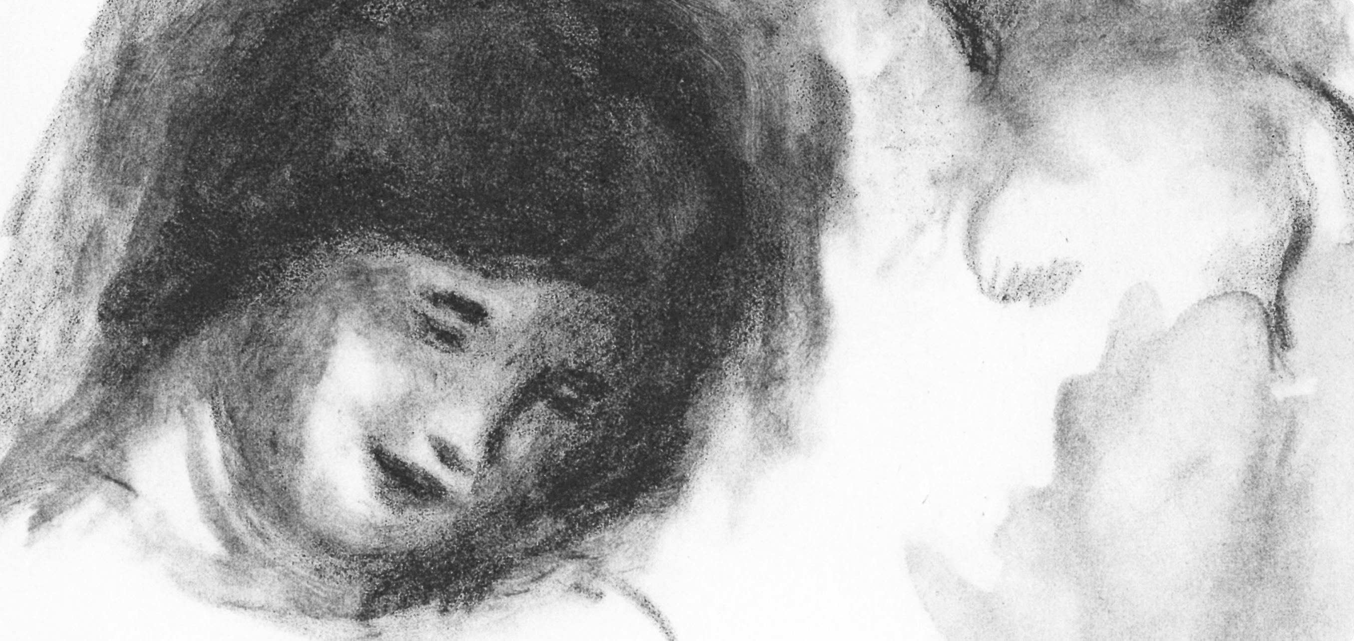 Renoir (tariff free*), Pierre aux trois croquis (after) - Beige Figurative Print by Pierre-Auguste Renoir
