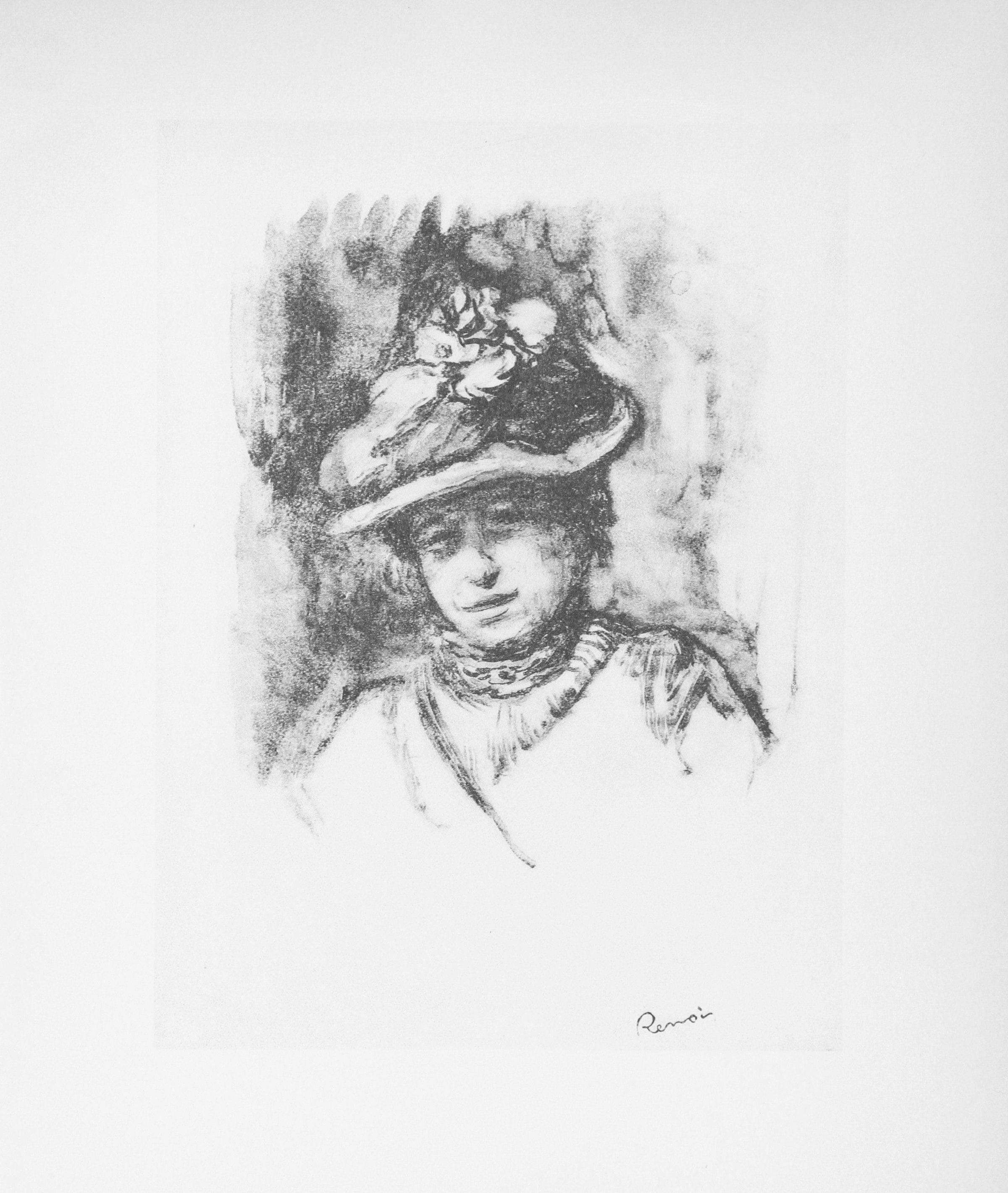 Lithograph on grand vélin Renage filigrané à la marque de l'éditeur paper. Inscription: Signed in the plate and unnumbered, as issued. Paper Size: 12.5 x 9.5 inches; image size: 8.27 x 6.69 inches. Notes: From the album, Les Lithographies de Renoir,