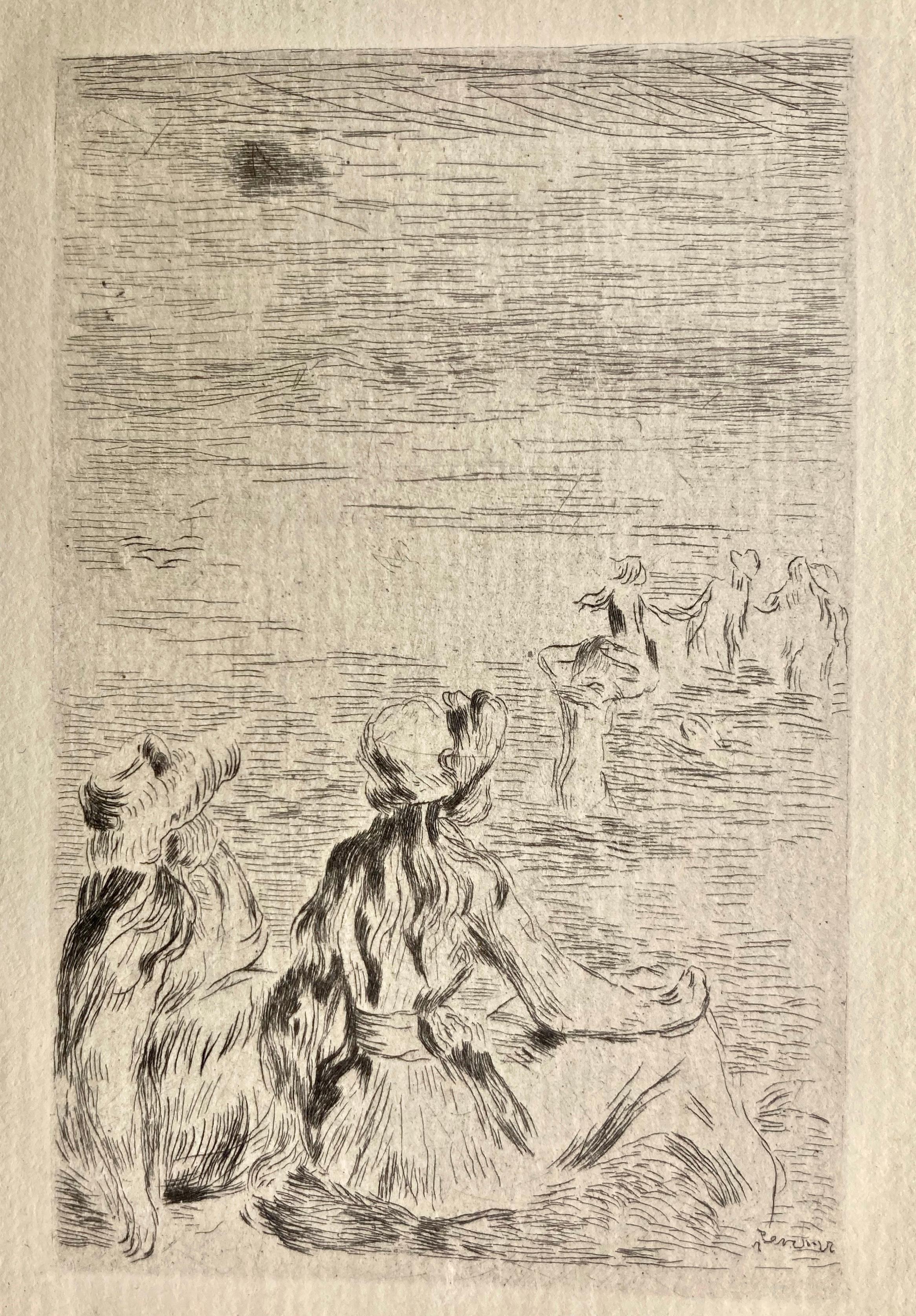 SUR LA PLAGE, a BERNEVAL - Print by Pierre-Auguste Renoir