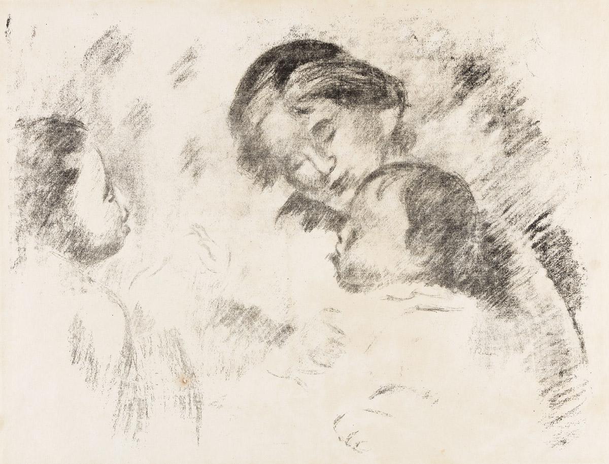 Pierre-Auguste Renoir Figurative Print - Une Mère et Deux Enfants