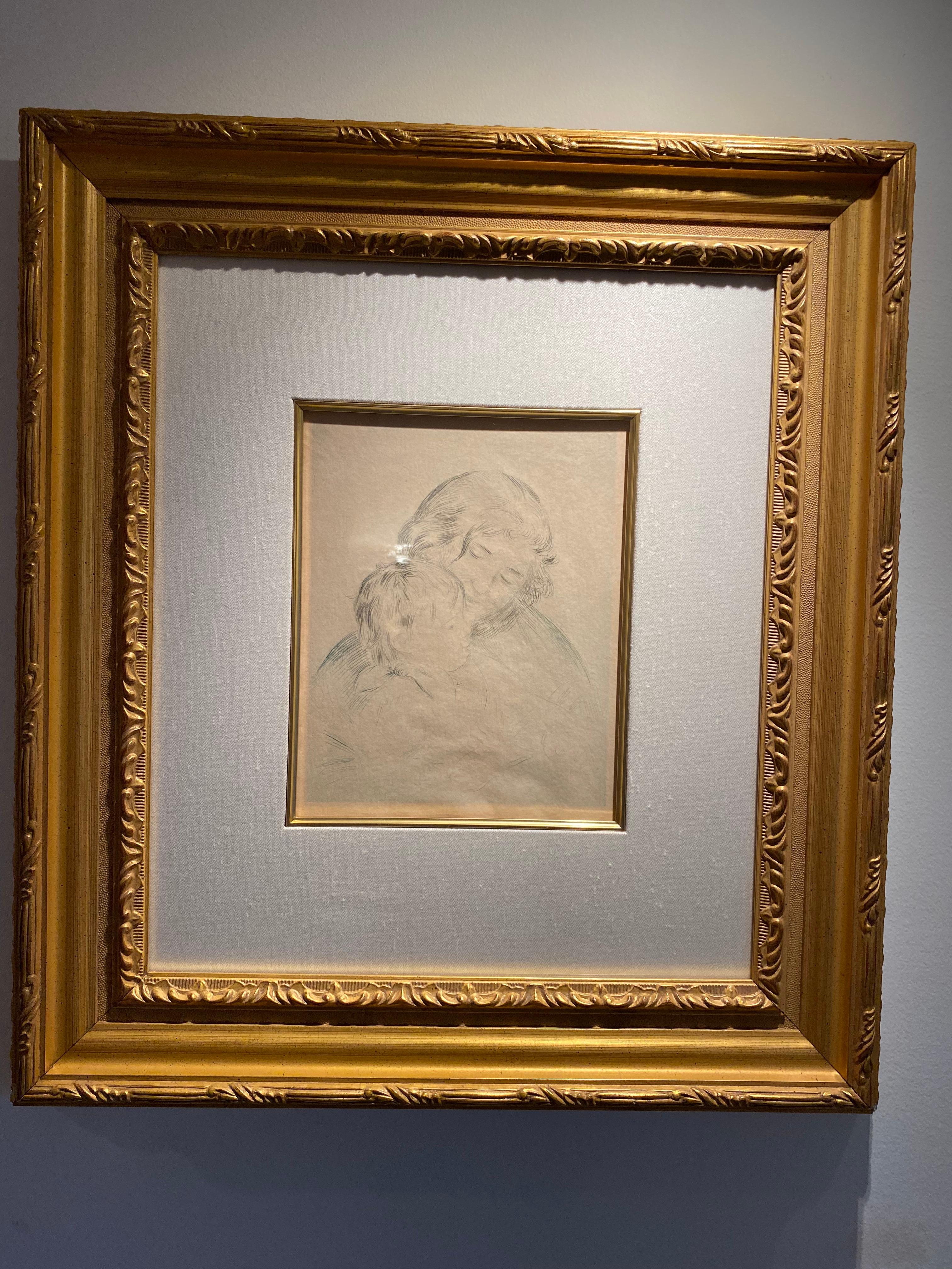 Pierre-Auguste Renoir Portrait Print - "Une Mère et Enfant (Jean Renoir)"