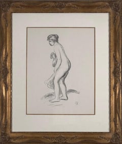 Pierre- Auguste Renoir, "Woman Bathing, Standing, Full Length Profile", litho