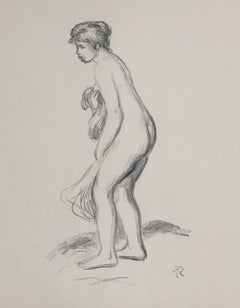 Pierre- Auguste Renoir, „Woman Badend, stehend, Profil in voller Länge“, Lithographie
