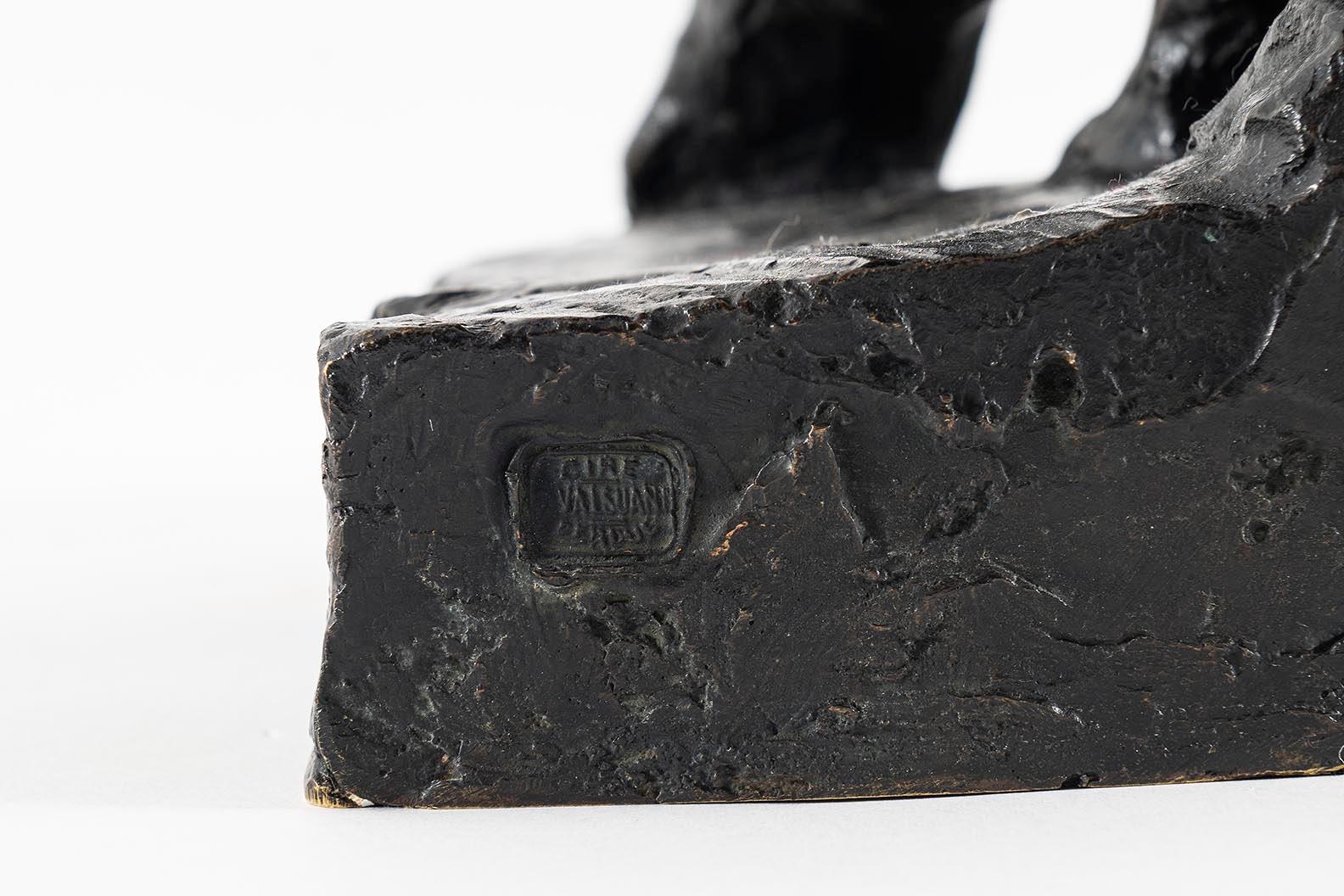 PIERRE-AUGUSTE RENOIR (1841-1919) La bailarina de la vela
Reparto en 1964
Ed. 14/20 piezas / Concebido en 1913 Bronce patinado negro
64 x 46 x 28 cm
Firmado, sello de la fundición y numerado en el reverso : Renoir, © 14/20, Renoir 1964, Cire