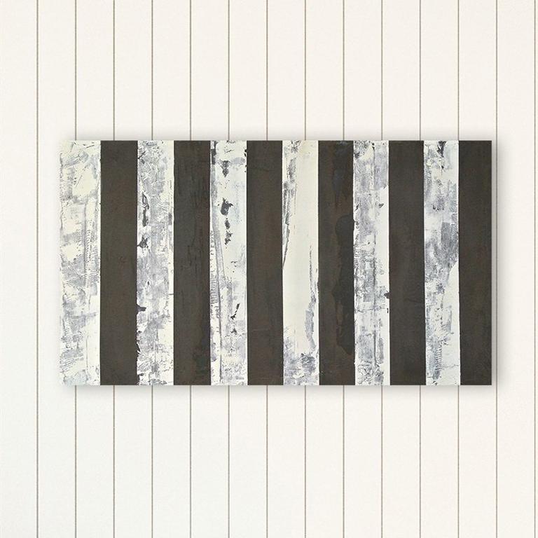 Joe et Jack (peinture abstraite) - Gris Abstract Painting par Pierre Auville