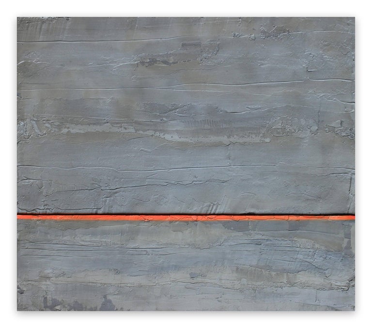 Deep horizon (Abstract Painting)

Oil painting over pigmented cement on 2 foam panels with wood rail. Structural and hanging frame on the back.

Auville works with construction cement. Applying techniques used in the construction and ship building