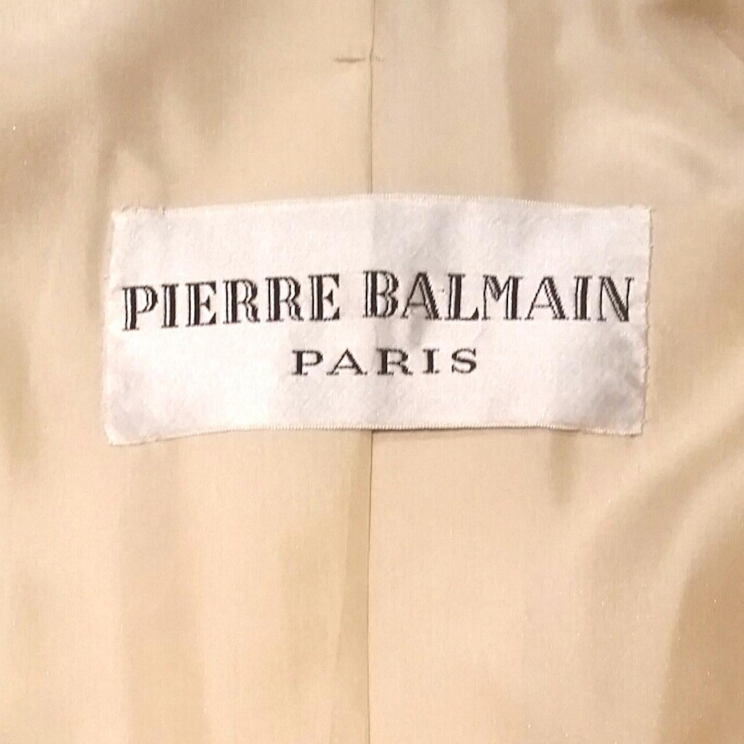 Pierre Balmain 1960s Haute Couture Ivory Silk Gazar Bridal Dress 2