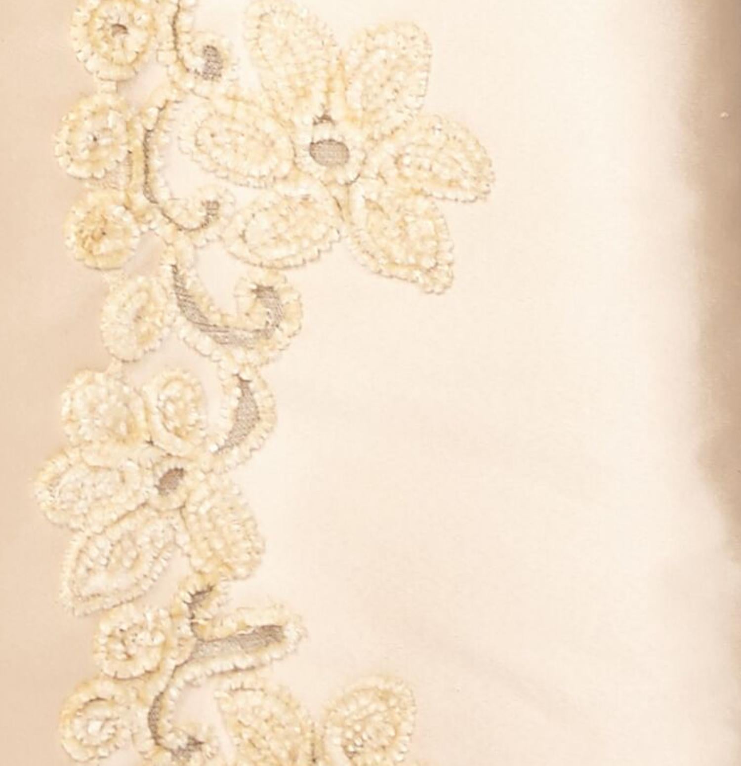 Women's Pierre Balmain 1960s Haute Couture Ivory Silk Gazar Bridal Dress
