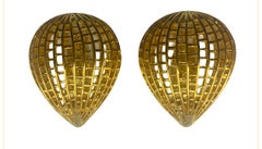 Pierre Balmain 1980s Large Gold Openwork Earrings