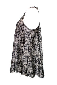 Pierre Balmain, asymmetric top with paisley print.