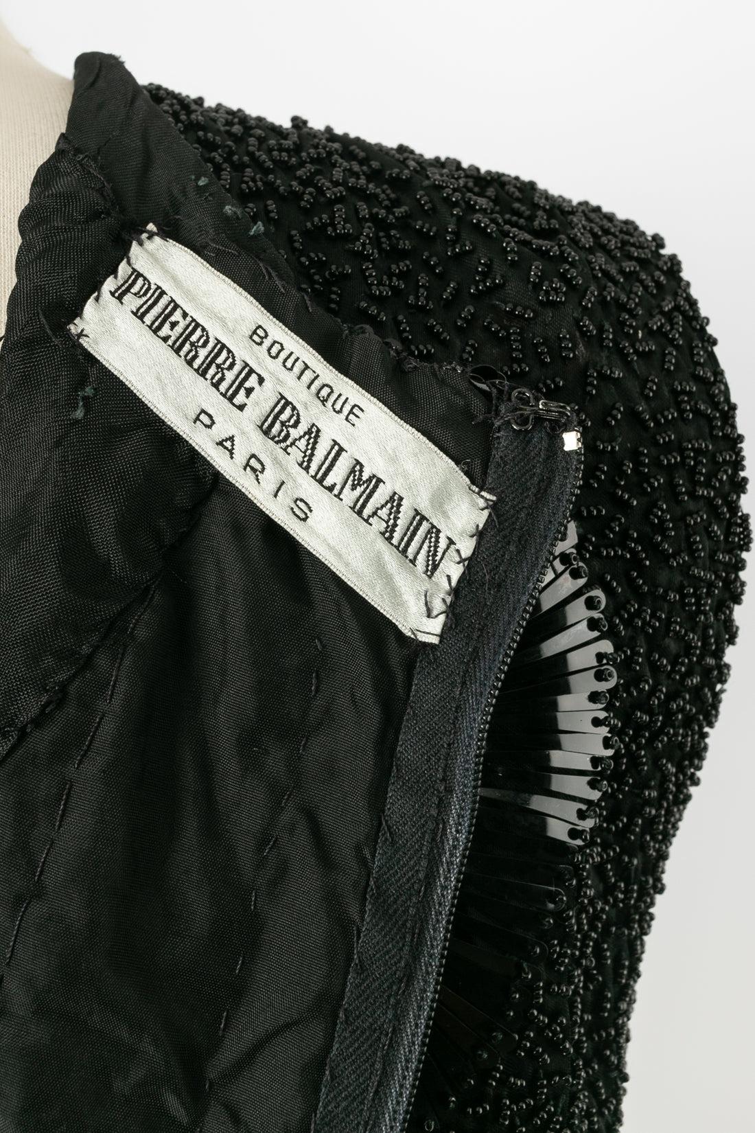 Pierre Balmain Beaded Black Silk Sleeveless Top For Sale 4