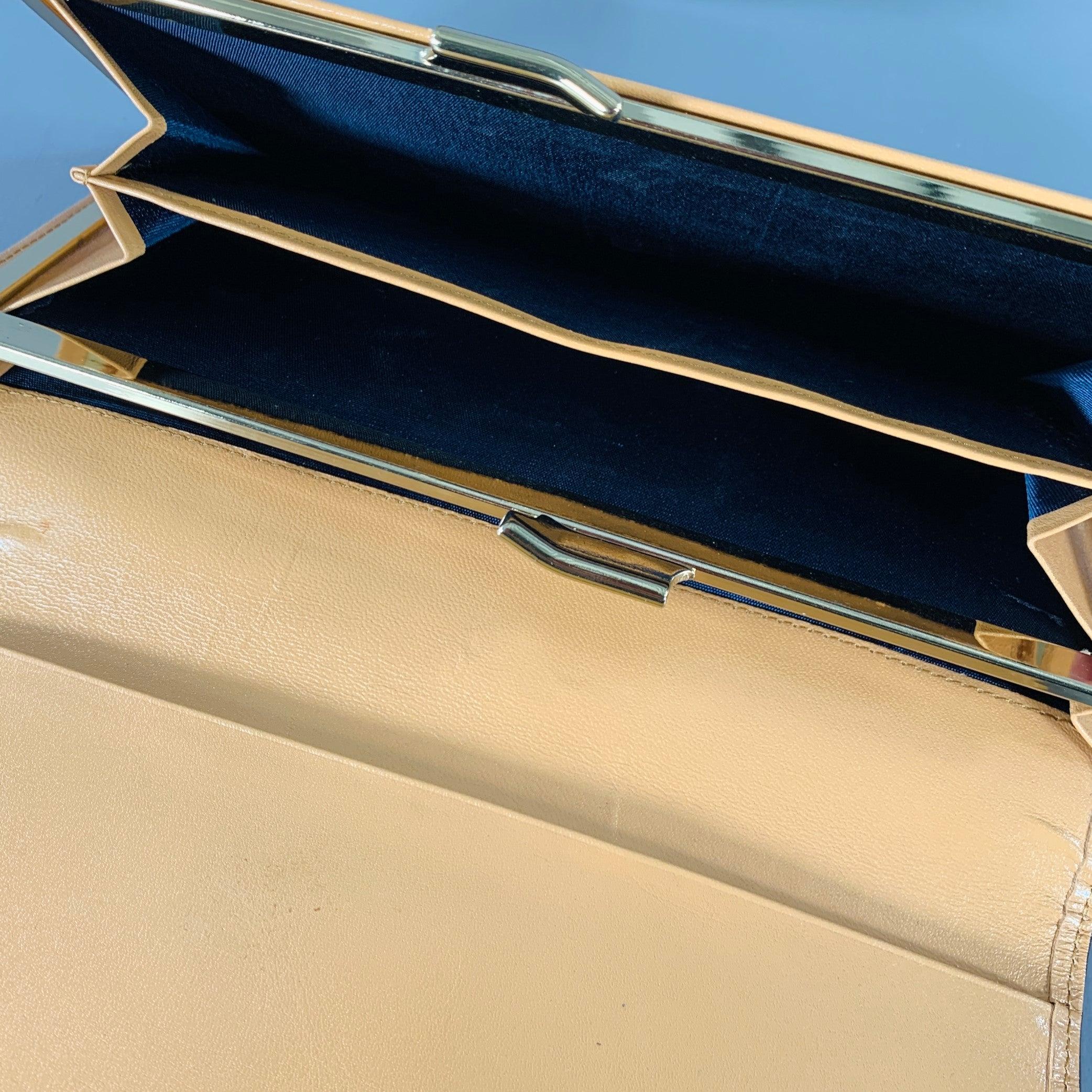 Orange PIERRE BALMAIN Beige Gold Leather Wallet For Sale