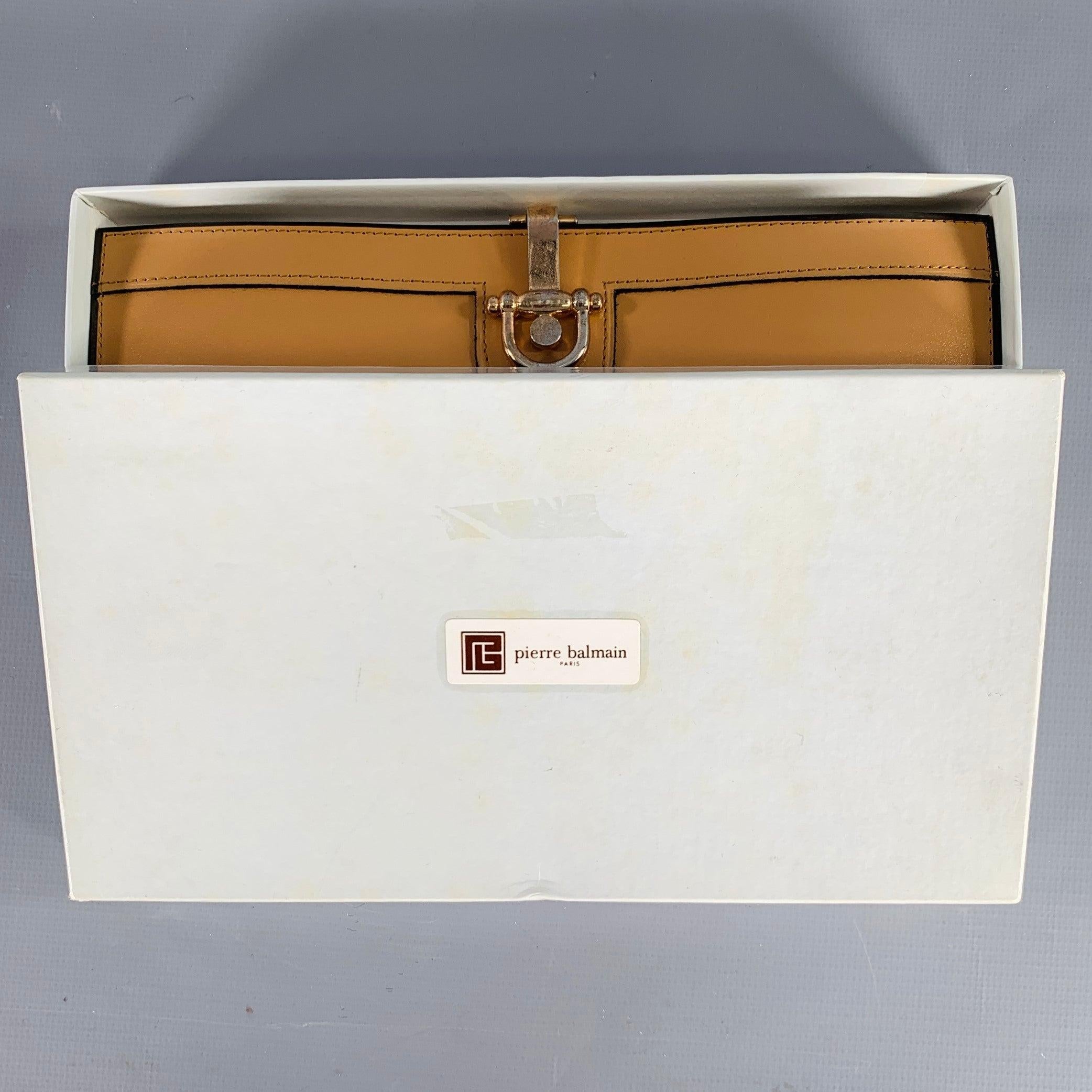 Men's PIERRE BALMAIN Beige Gold Leather Wallet For Sale