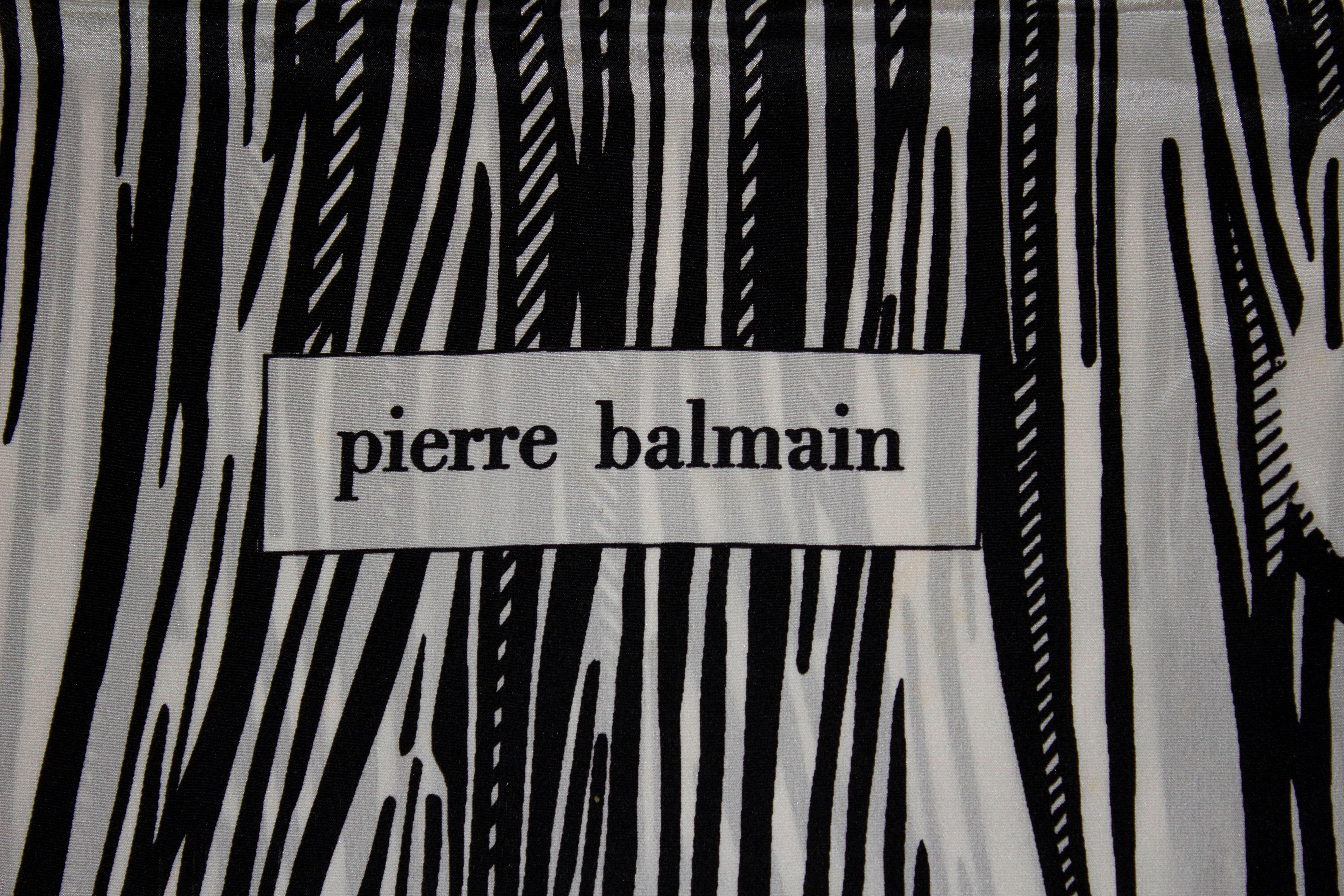 Pierre Balmain Black and White Silk Scarf 1