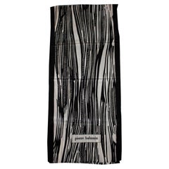 Pierre Balmain Black and White Silk Scarf