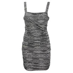 Pierre Balmain Mini Abito in Jersey Drappeggiato con Stampa Zebra Stretch in bianco e nero I.L.A.