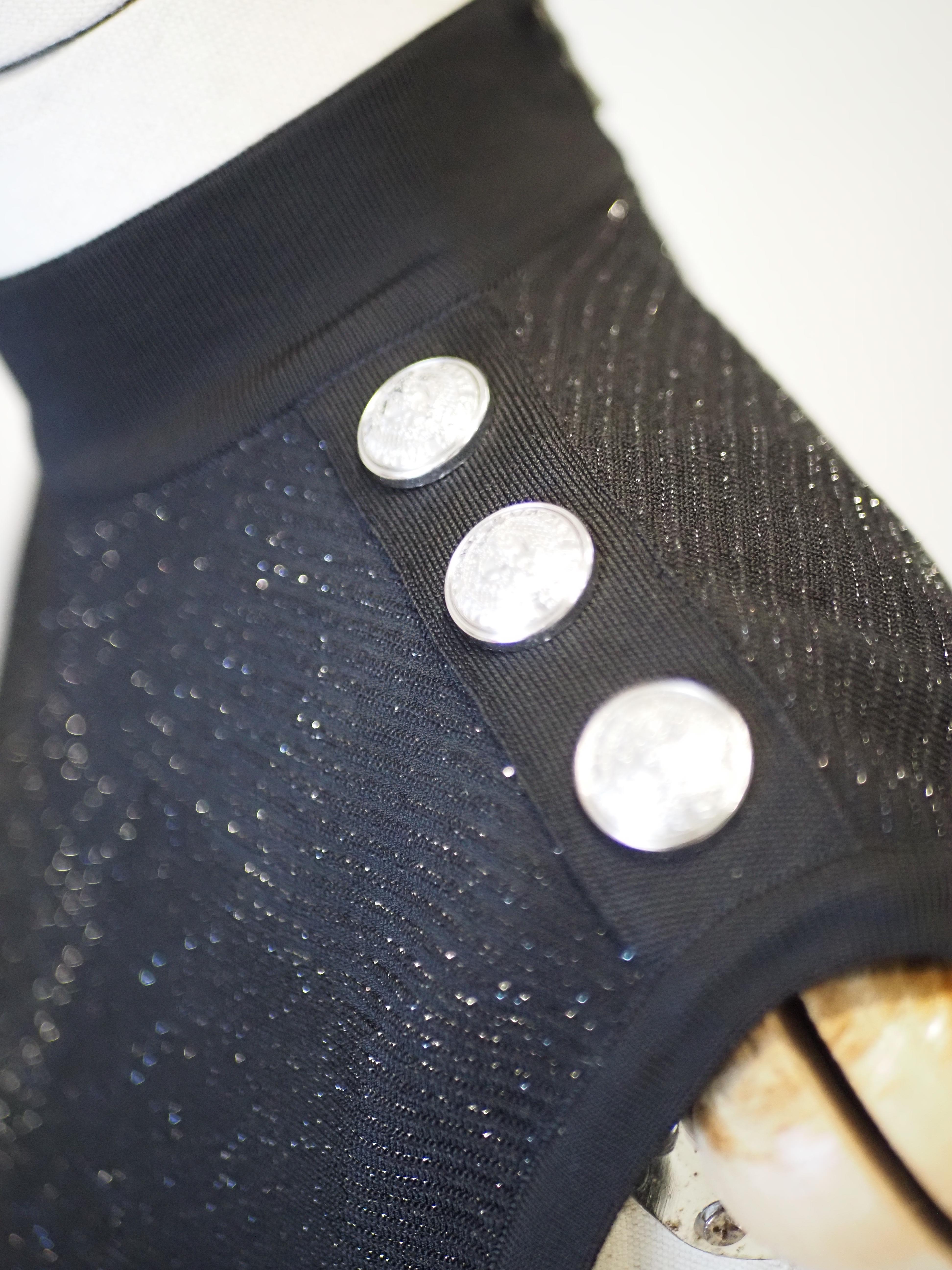 Pierre Balmain black glitter silver hardware dress 2