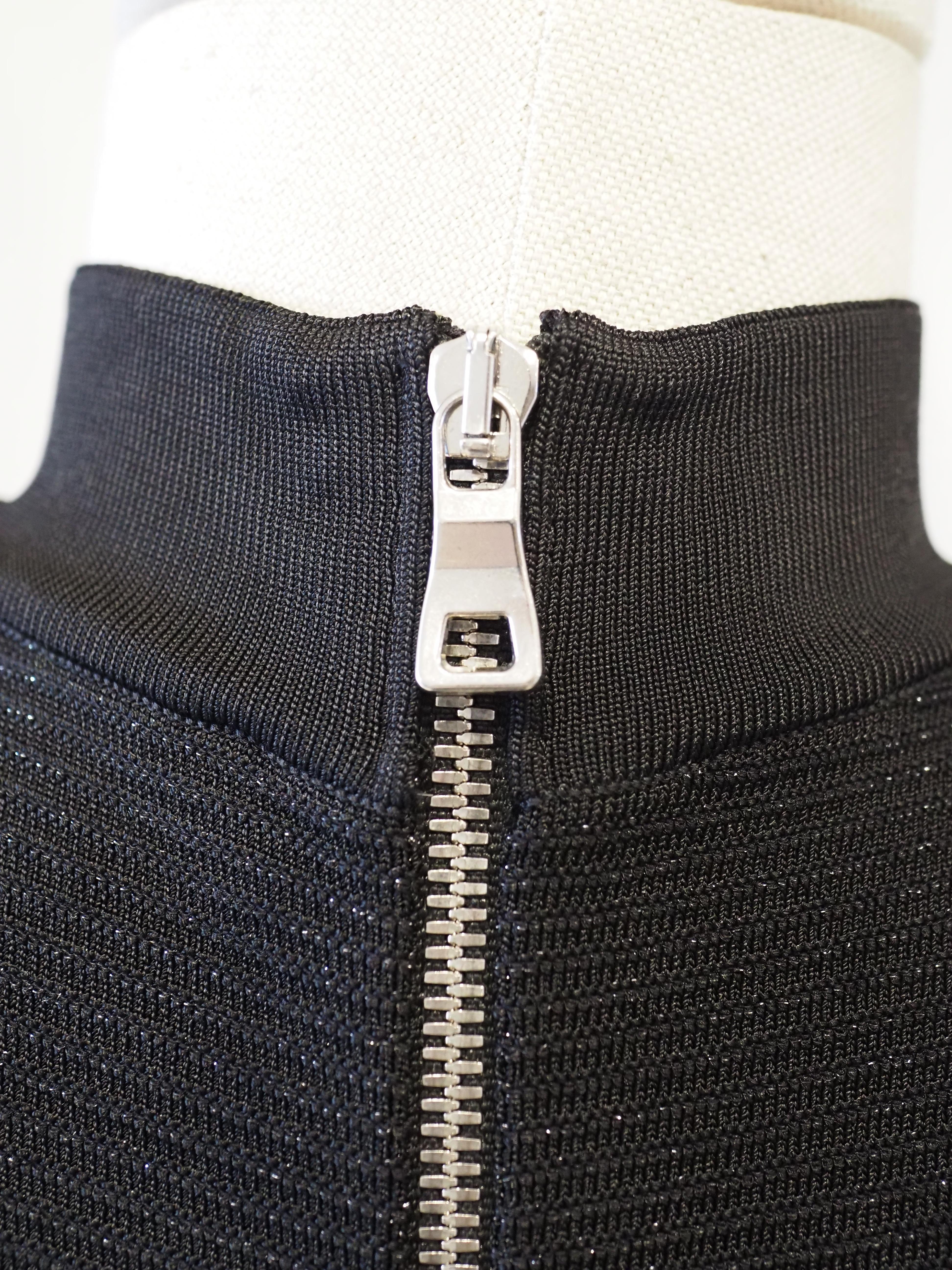 Pierre Balmain black glitter silver hardware dress 5