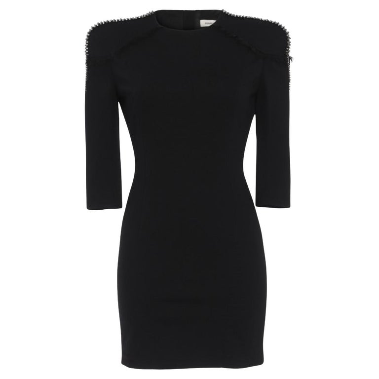balmain black short dress Black Voile Draped Mini Dress main image 1